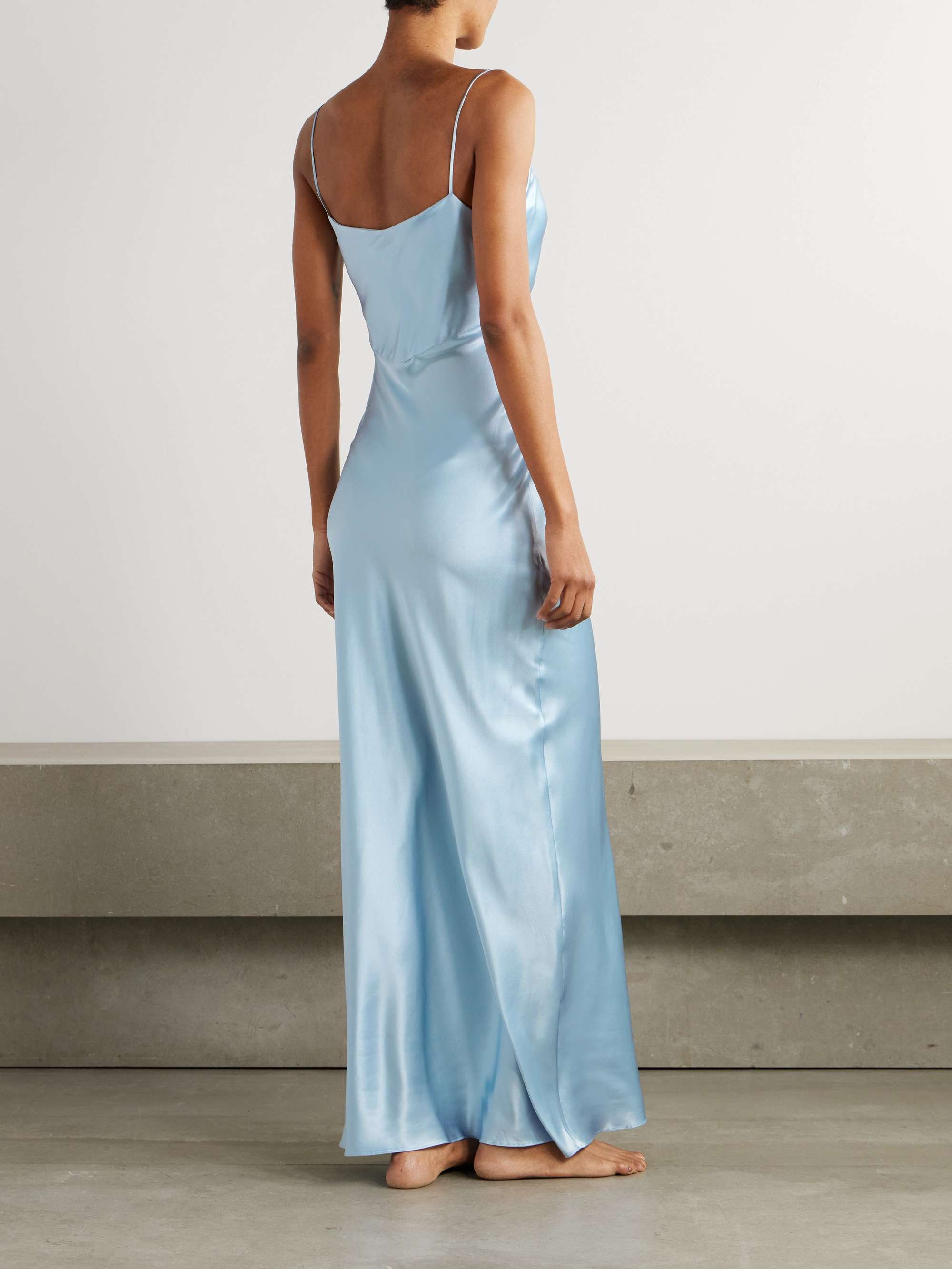 Ricca draped silk-satin nightdress view