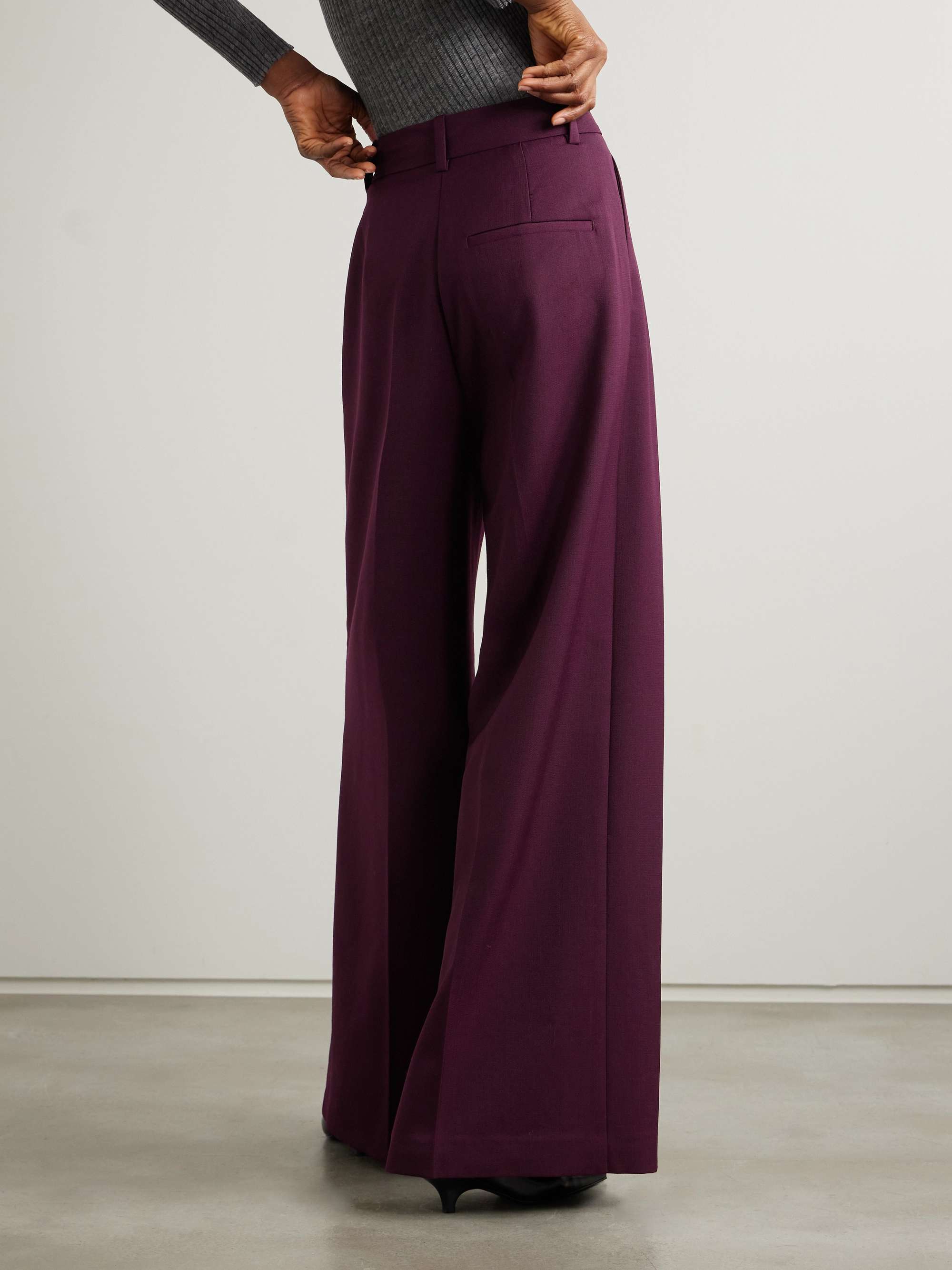 Lou pleated woven wide-leg pants view