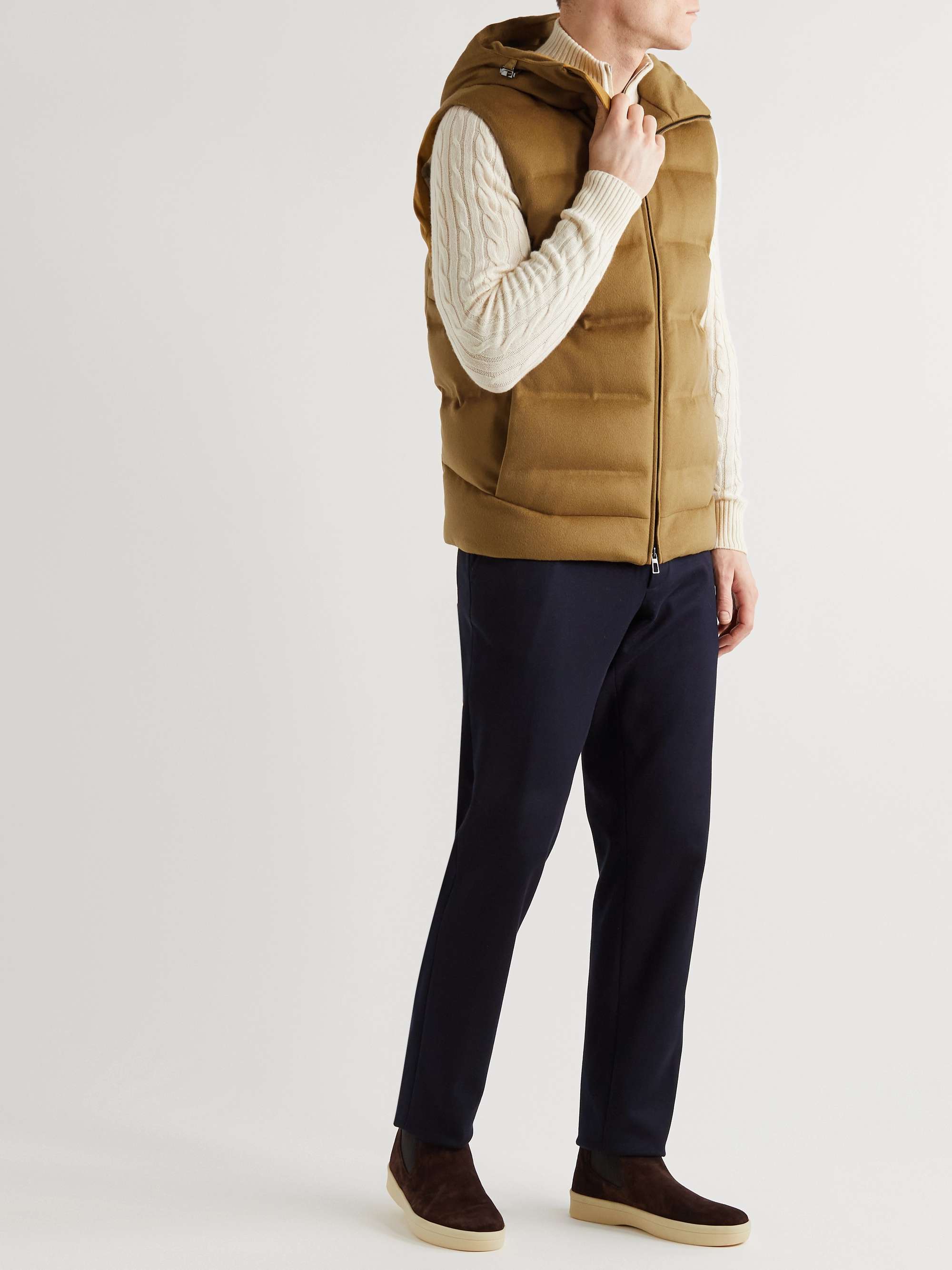 Fillmore Quilted Storm System Cashmere Hooded Down Gilet view