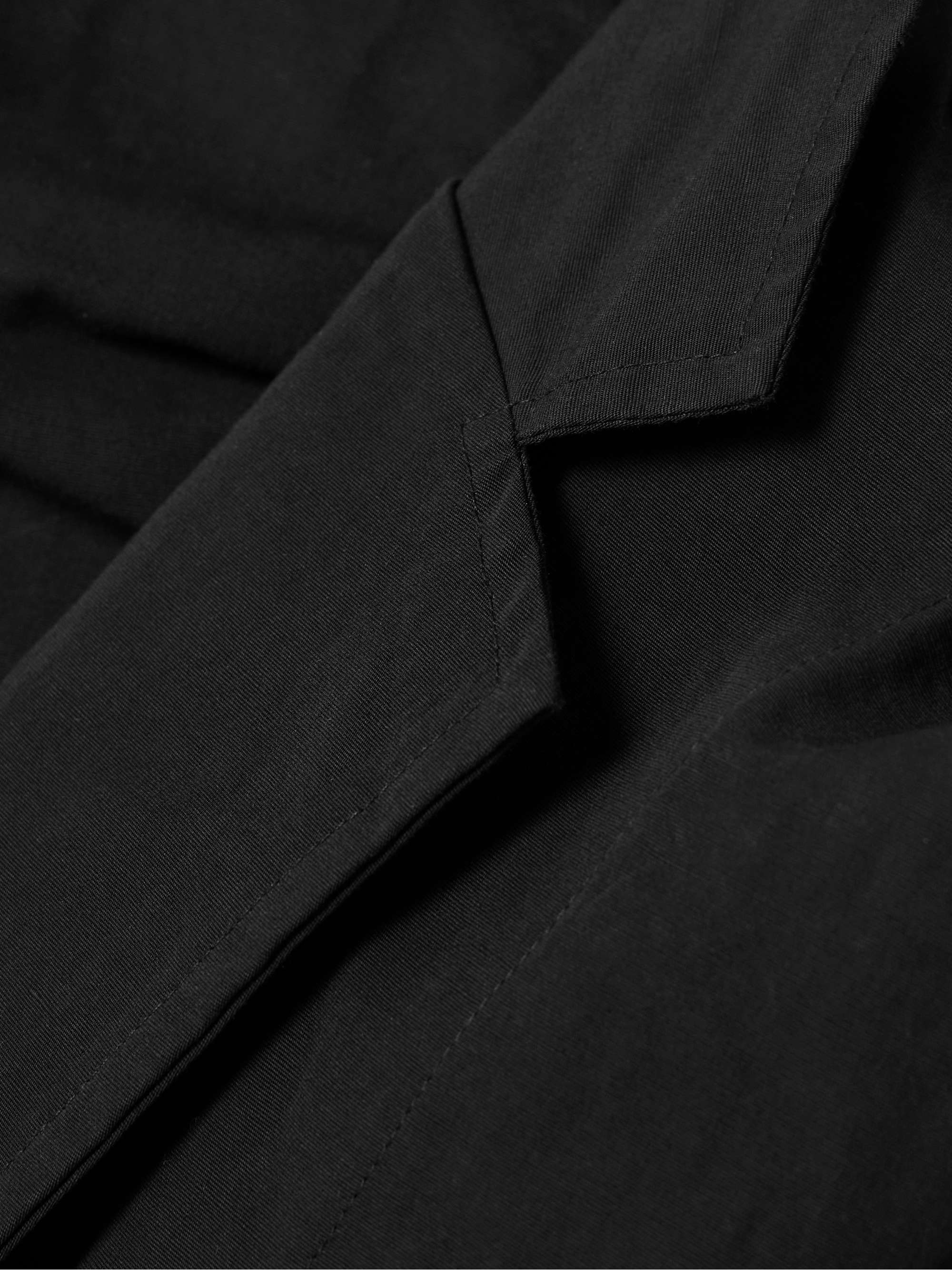 Organic cotton and linen-blend wrap blouse view