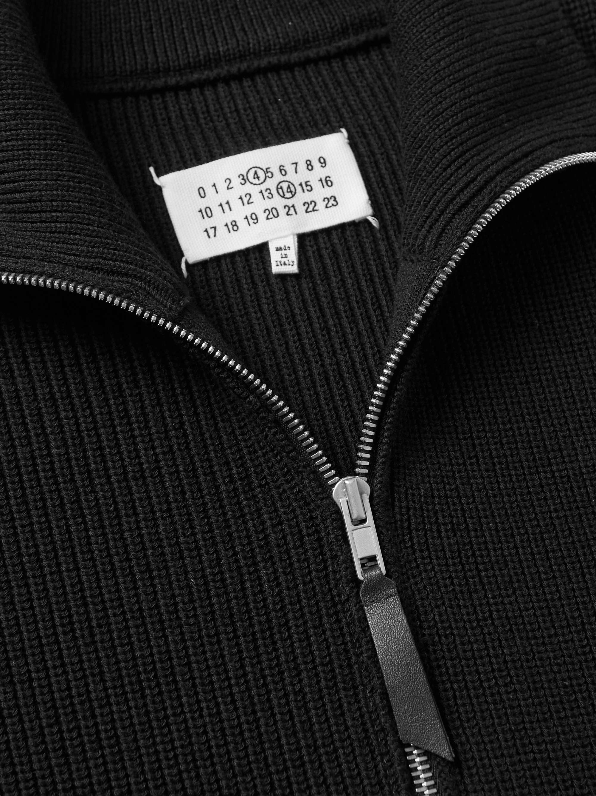 Ribbed Cotton and Wool-Blend Zip-Up Cardigan view