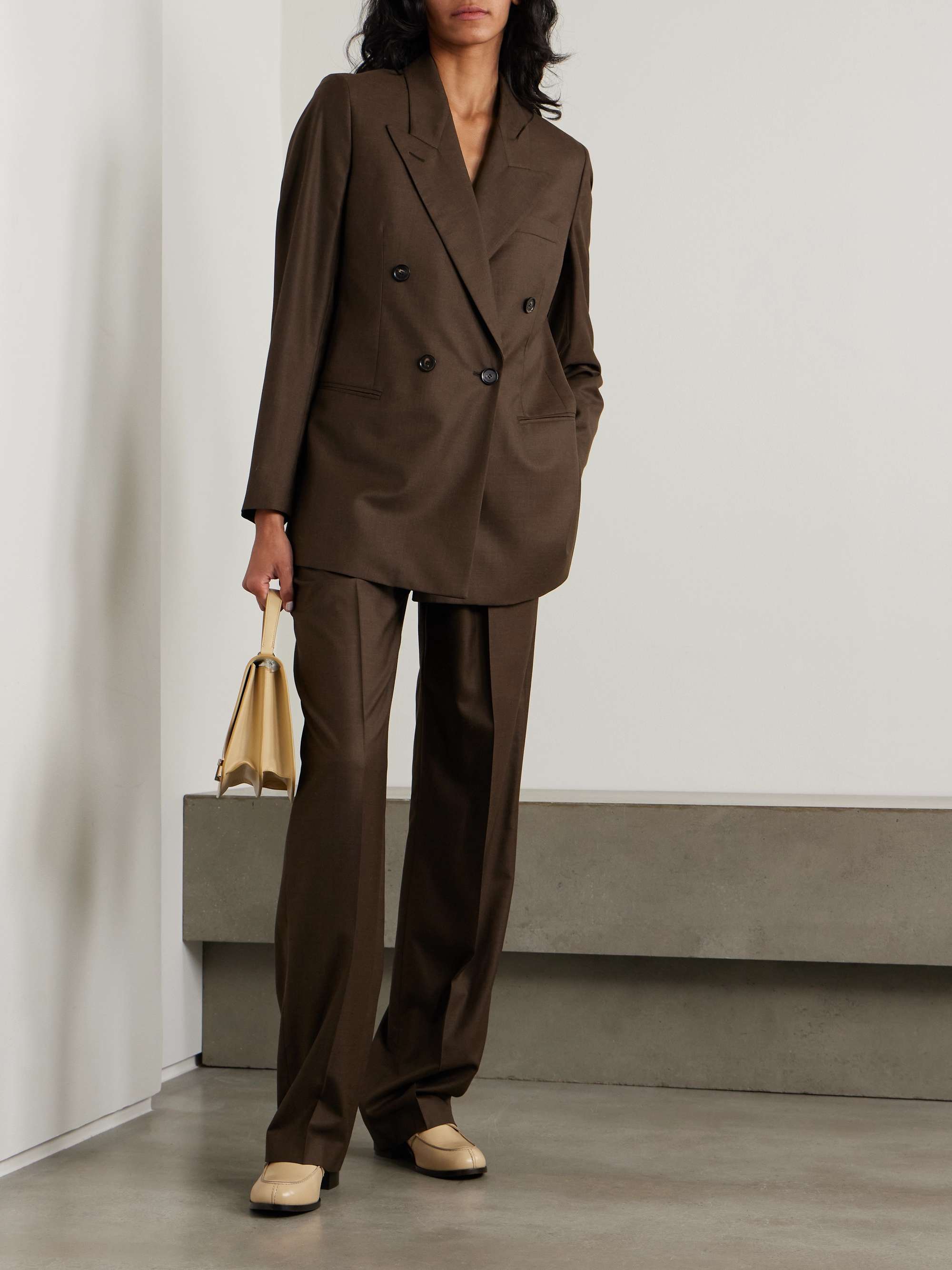 Oversized double-breasted virgin wool blazer view