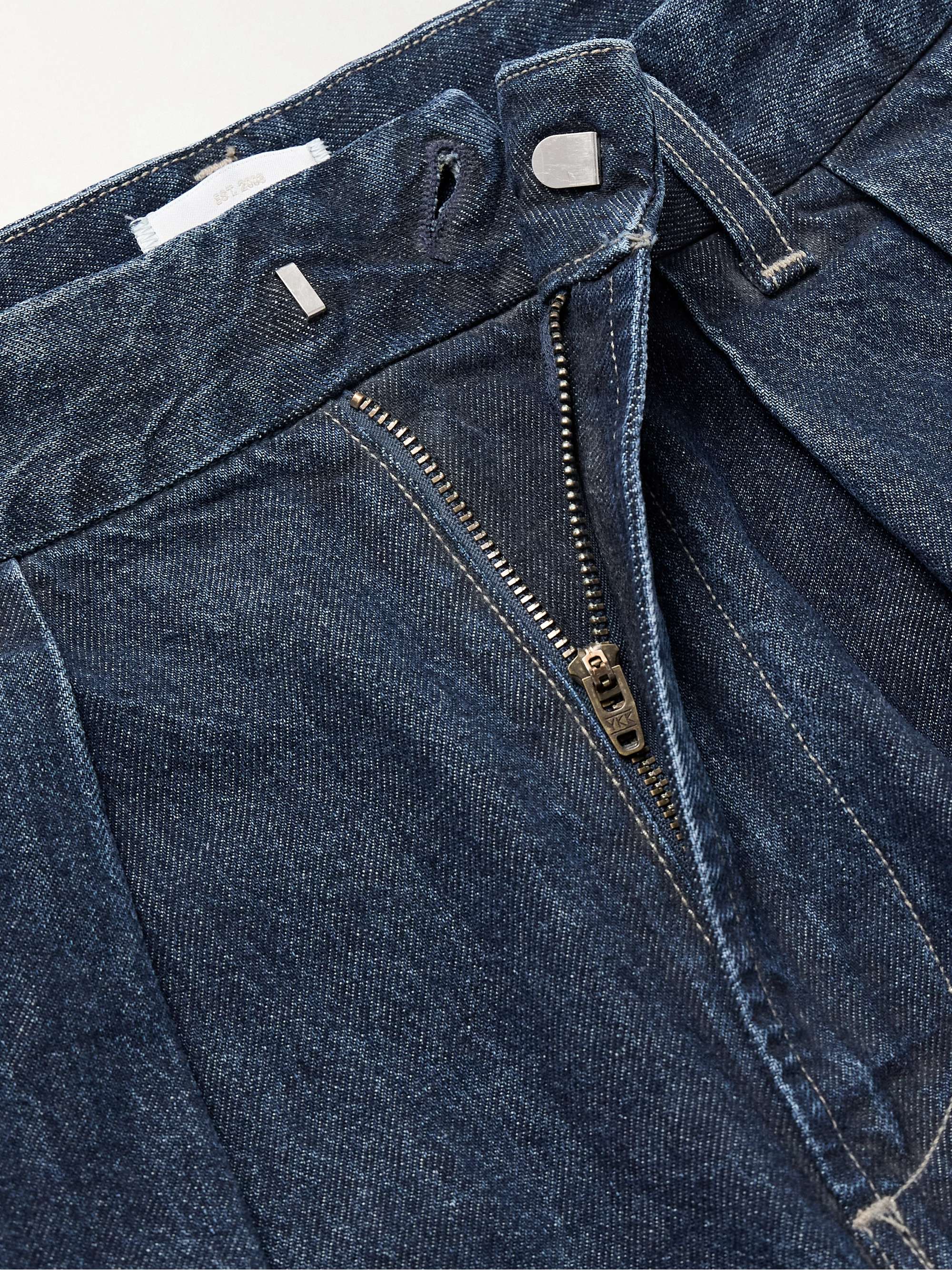 Petra pleated high-rise wide-leg jeans view