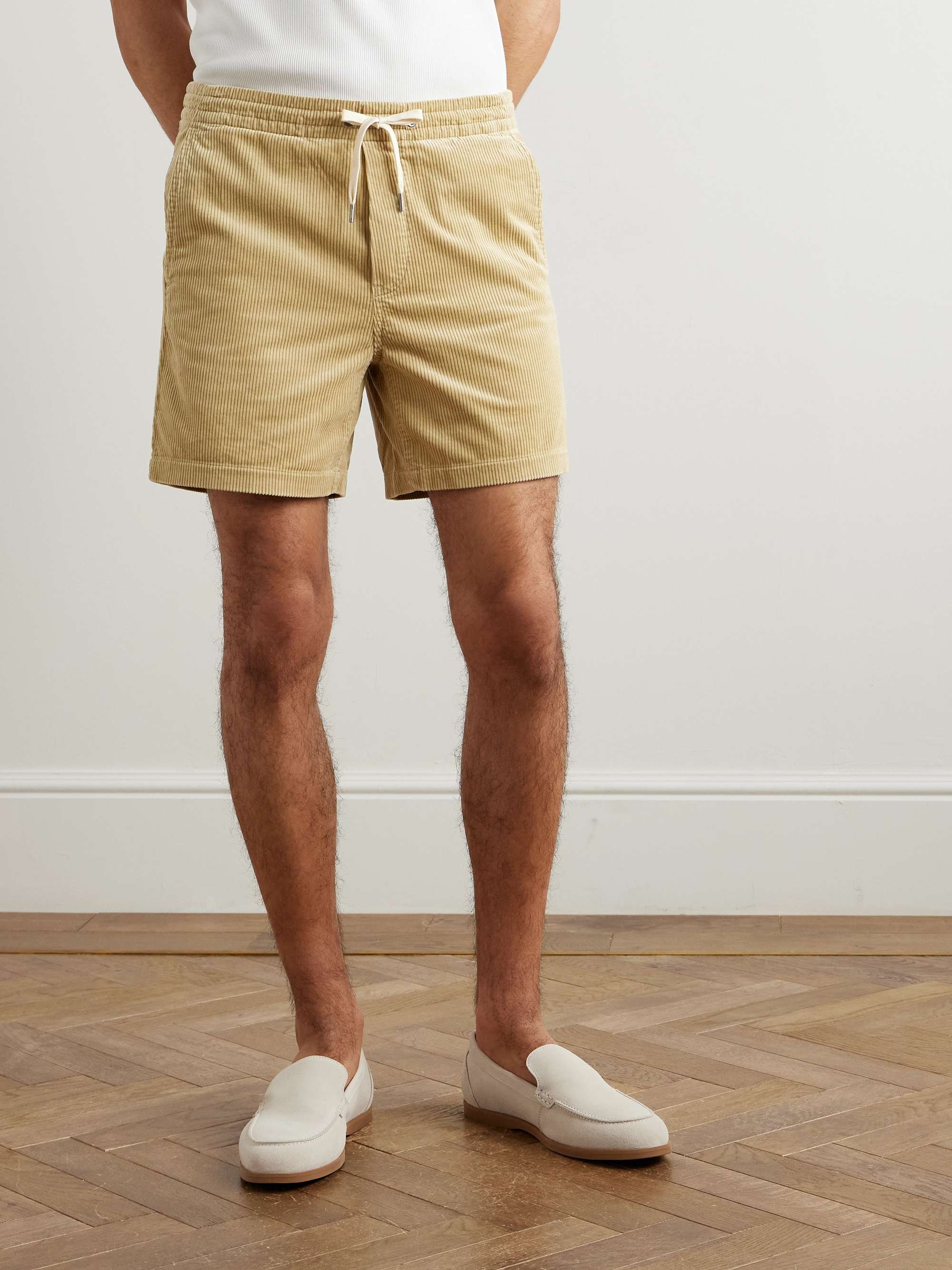 Prepster Straight-Leg Logo-Embroidered Cotton-Corduroy Drawstring Shorts view