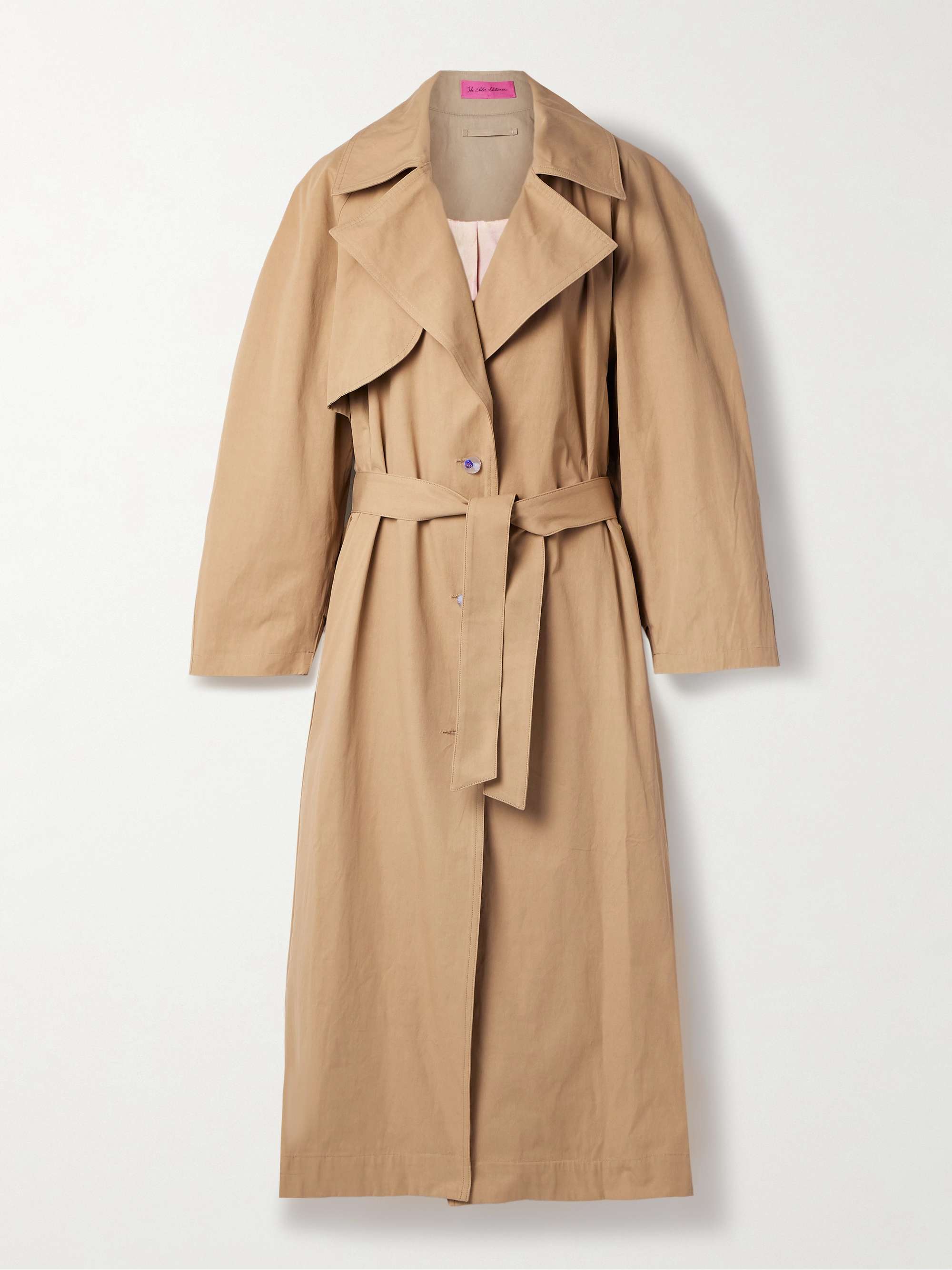 Silvano belted cotton-twill trench coat view