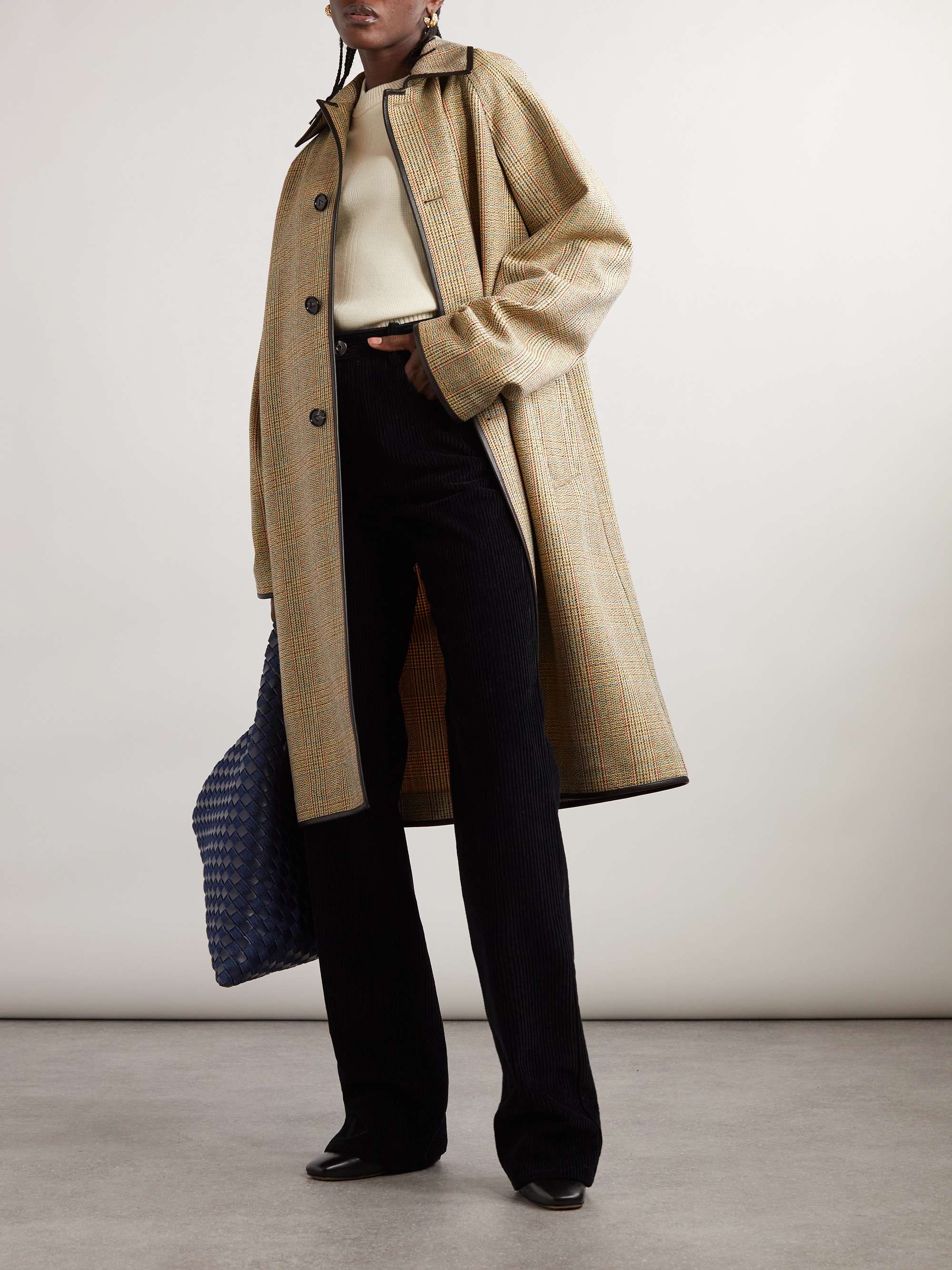 Plaid woven coat view