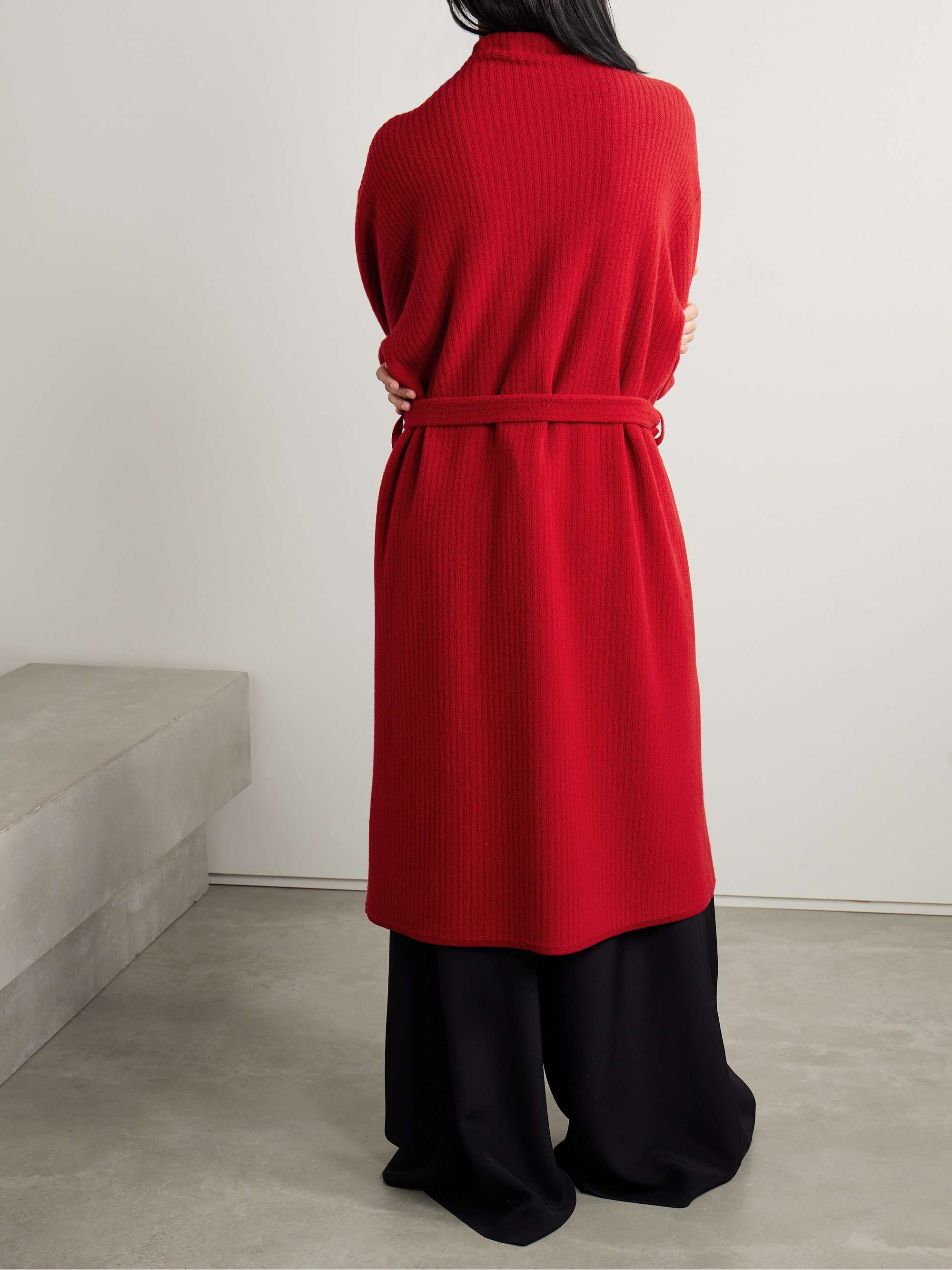 Ghali oversized belted ribbed cashmere cardigan view
