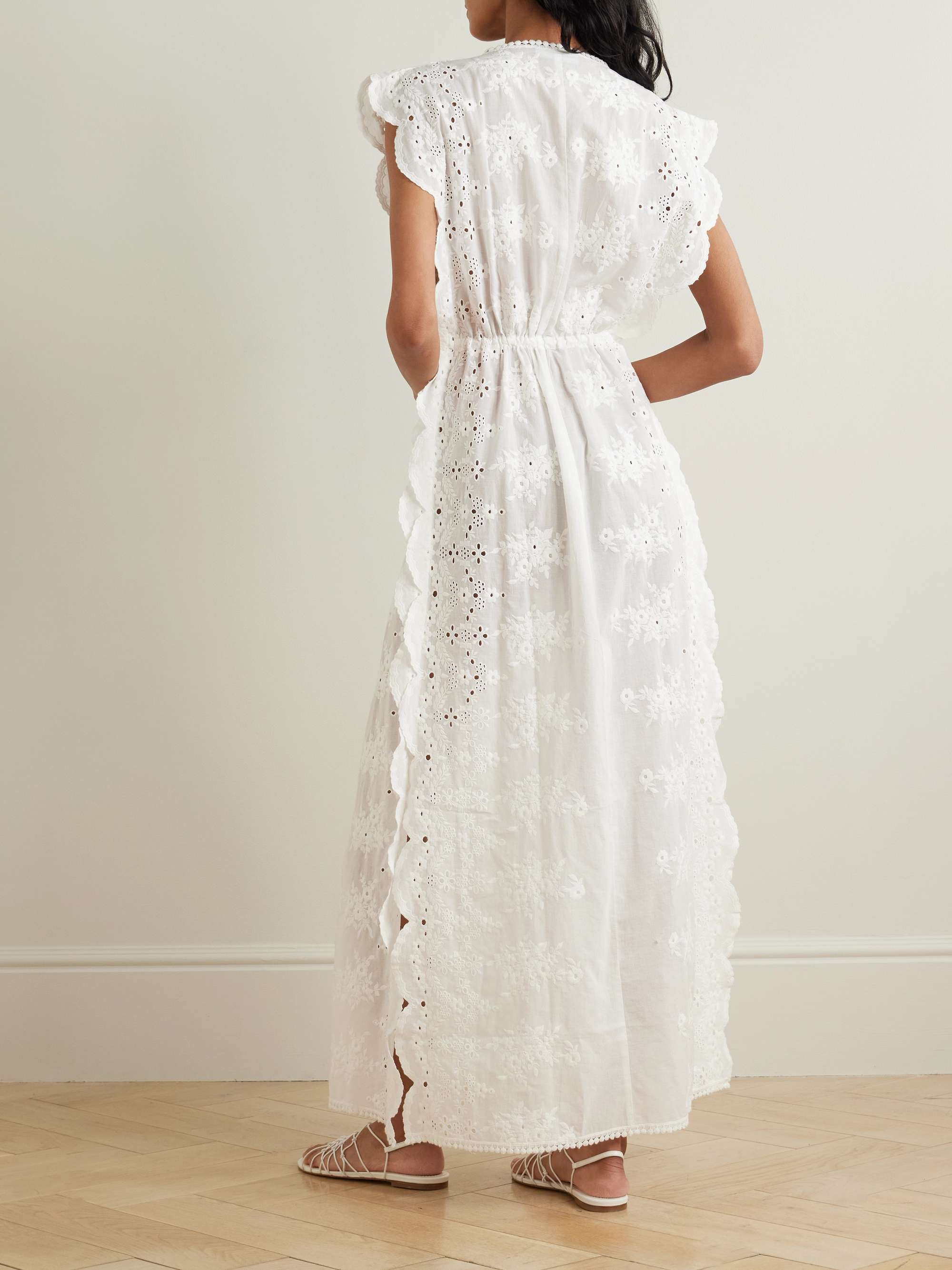 Talitha picot-trimmed embroidered broderie anglaise cotton-voile kaftan view