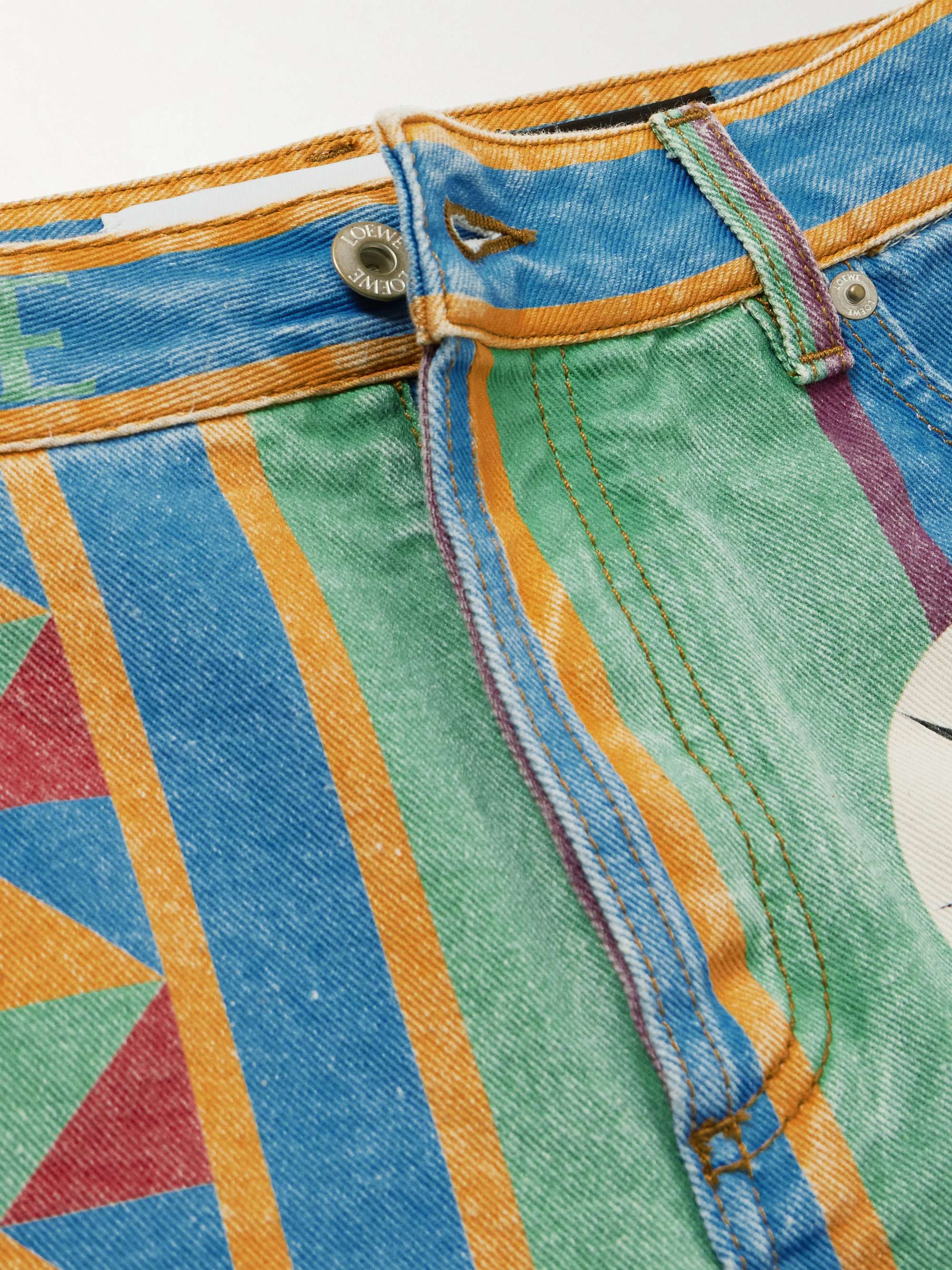 + Paula's Ibiza frayed printed denim shorts view