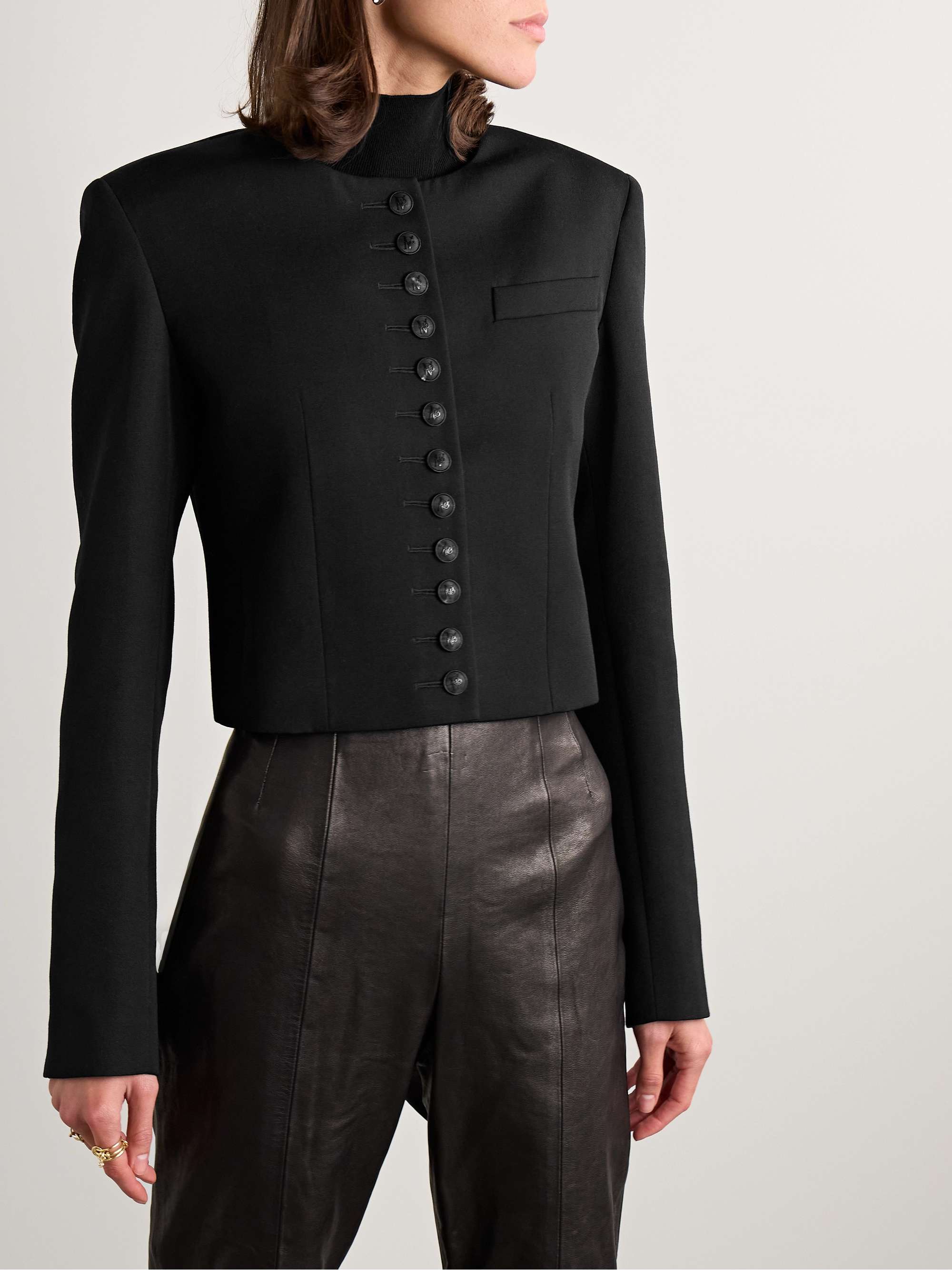 Maeve cropped grain de poudre wool jacket view