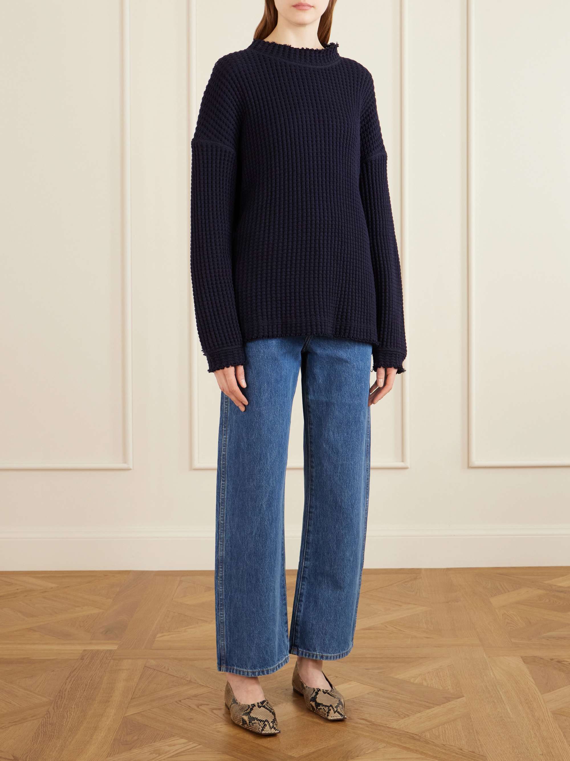Kerrie distressed low-rise straight-leg jeans view