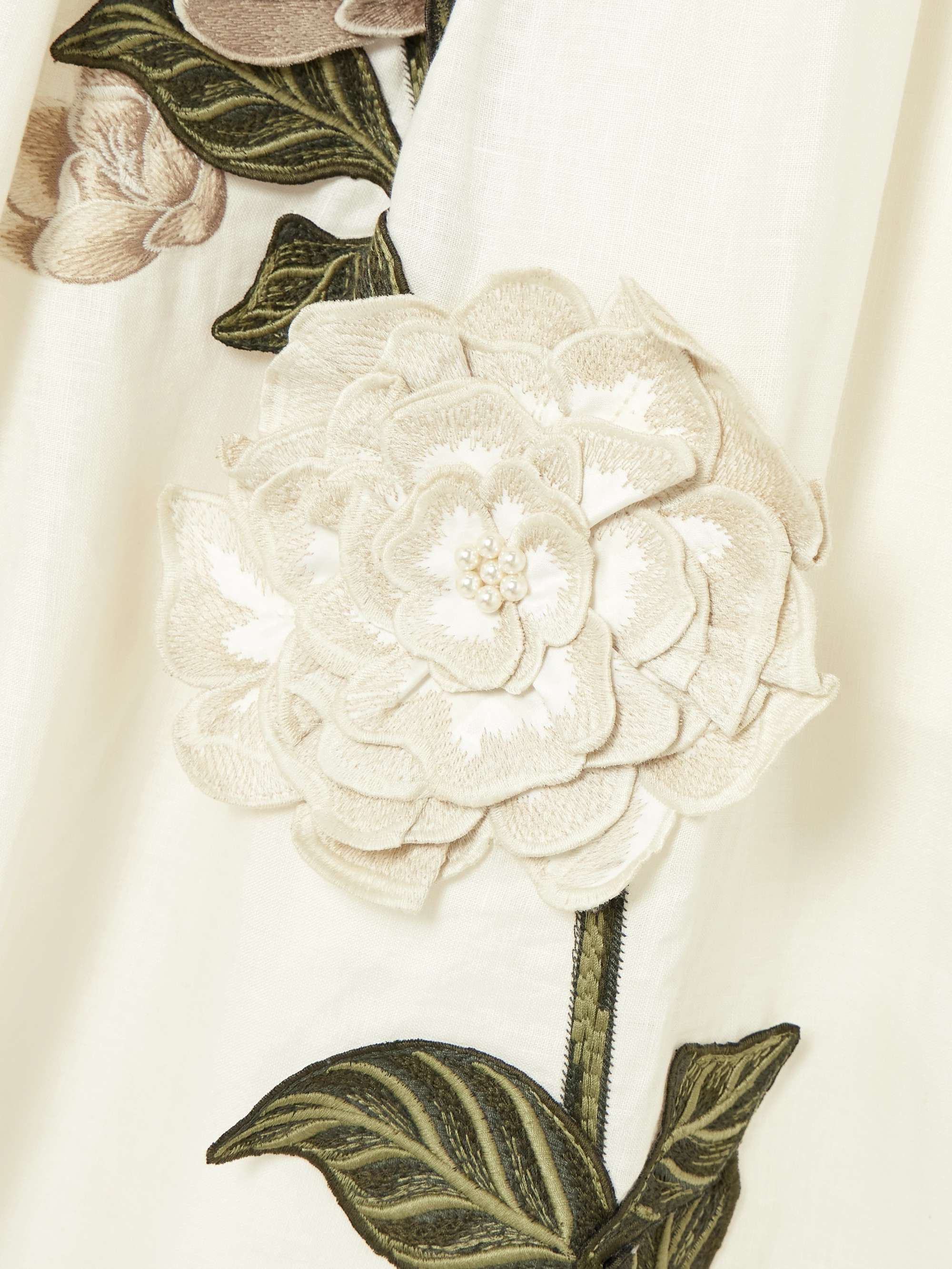 Miramar Gardenia appliquéd linen midi dress view
