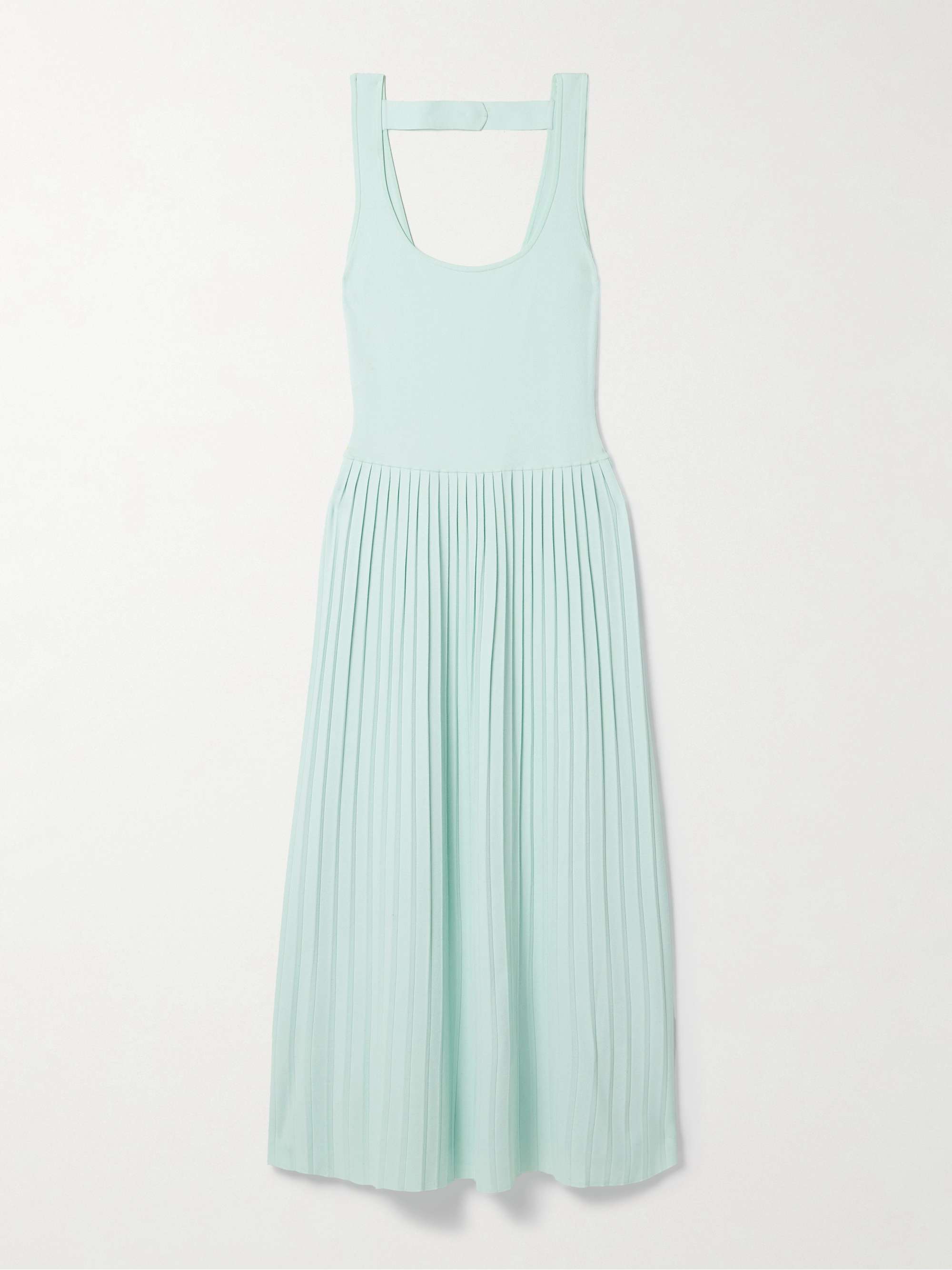 Pleated stretch-knit midi dress view