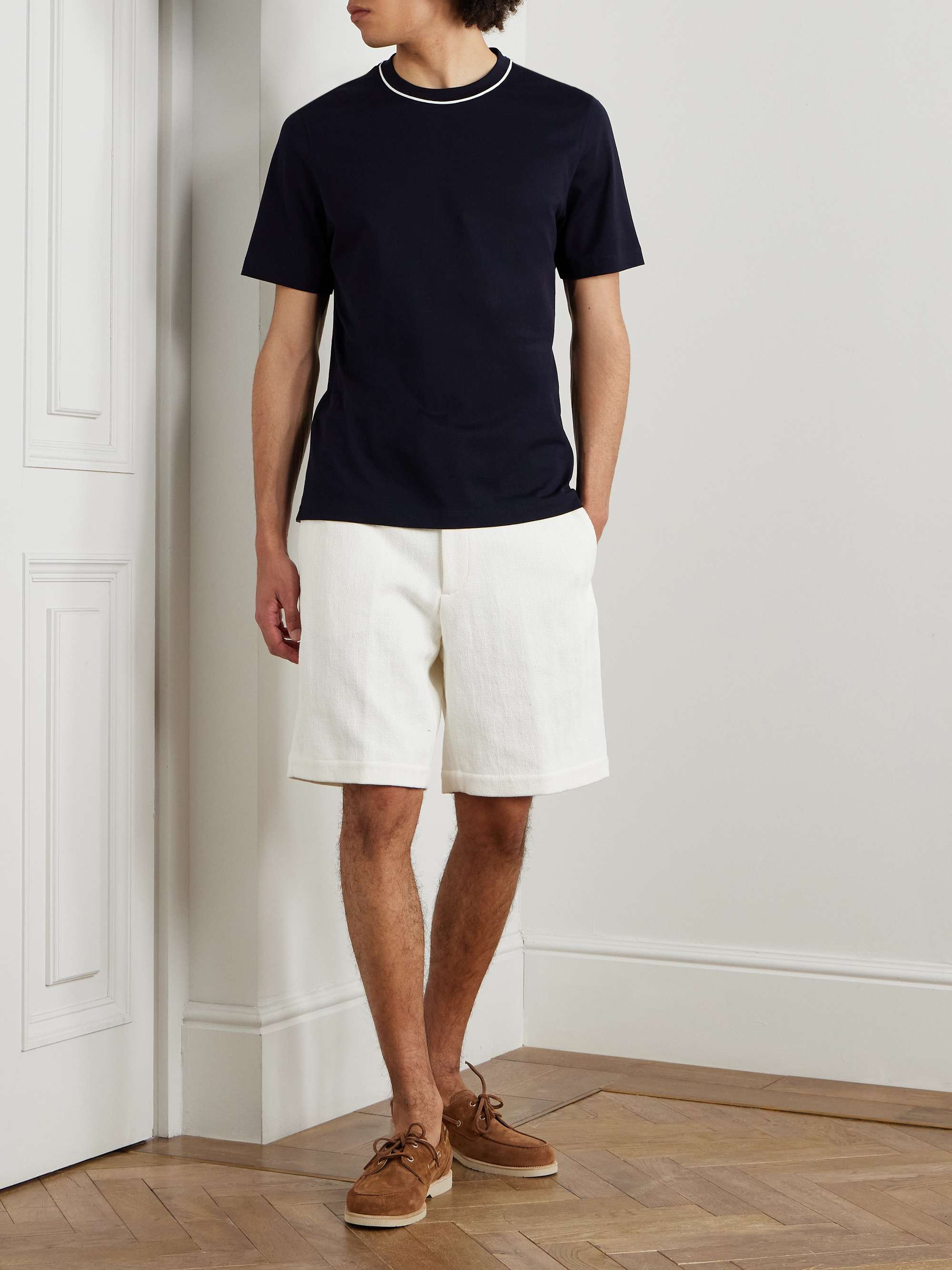 Piped Cotton-Jersey T-Shirt view