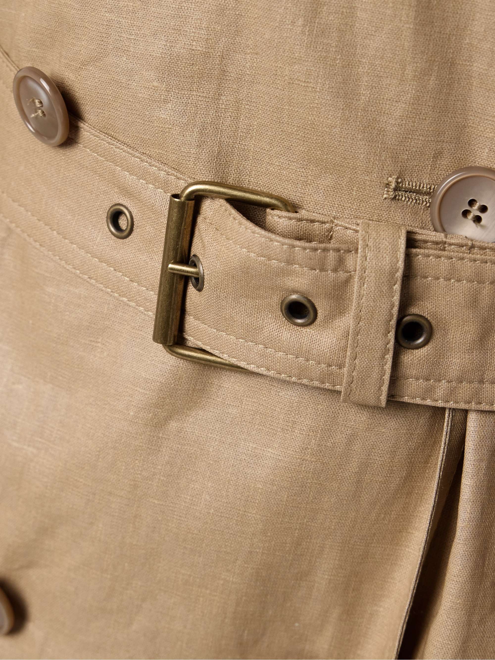 Freanne belted double-breasted linen-blend trench coat view