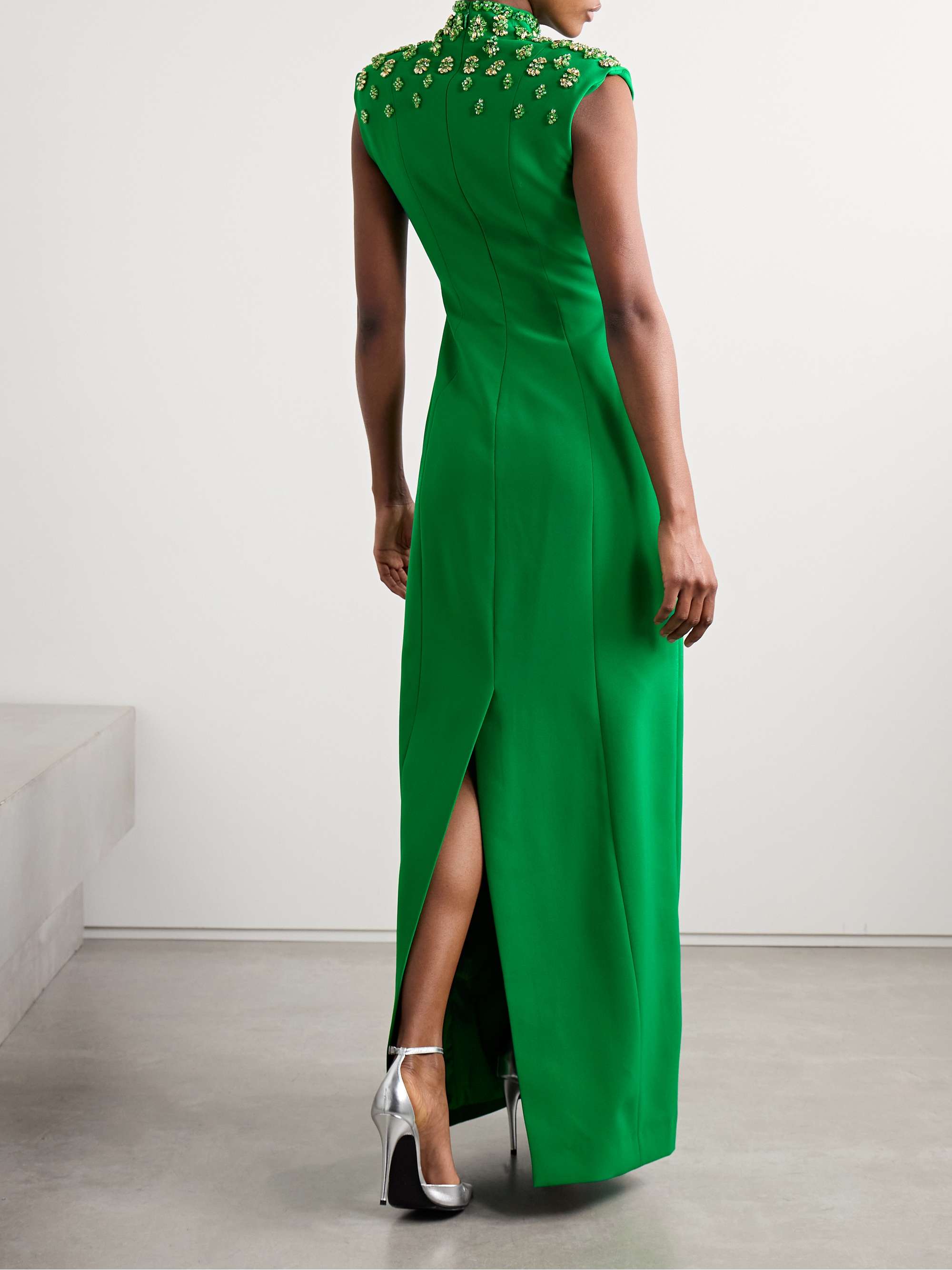 Heather crystal-embellished crepe gown view