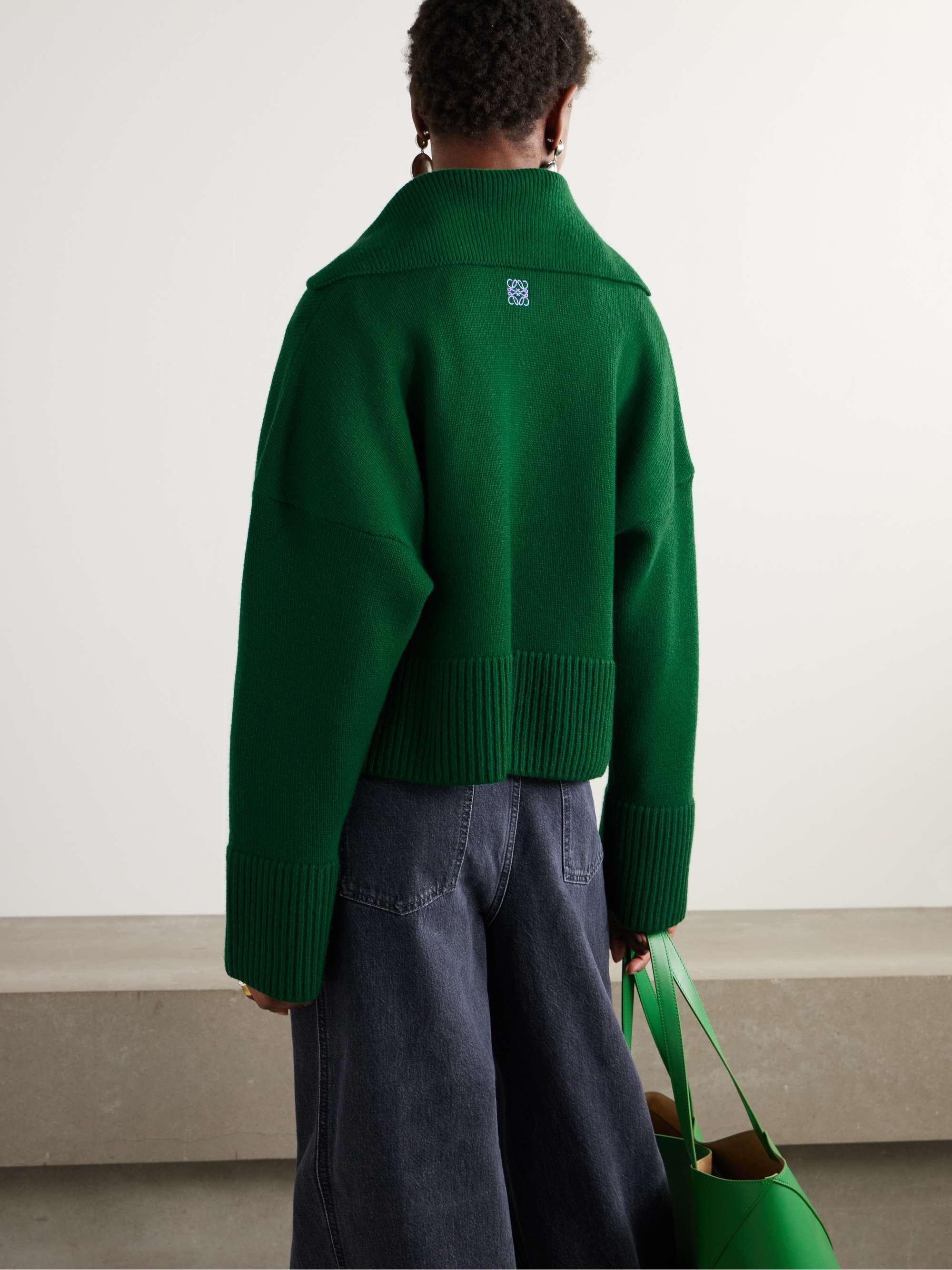 Asymmetric cashmere polo sweater view
