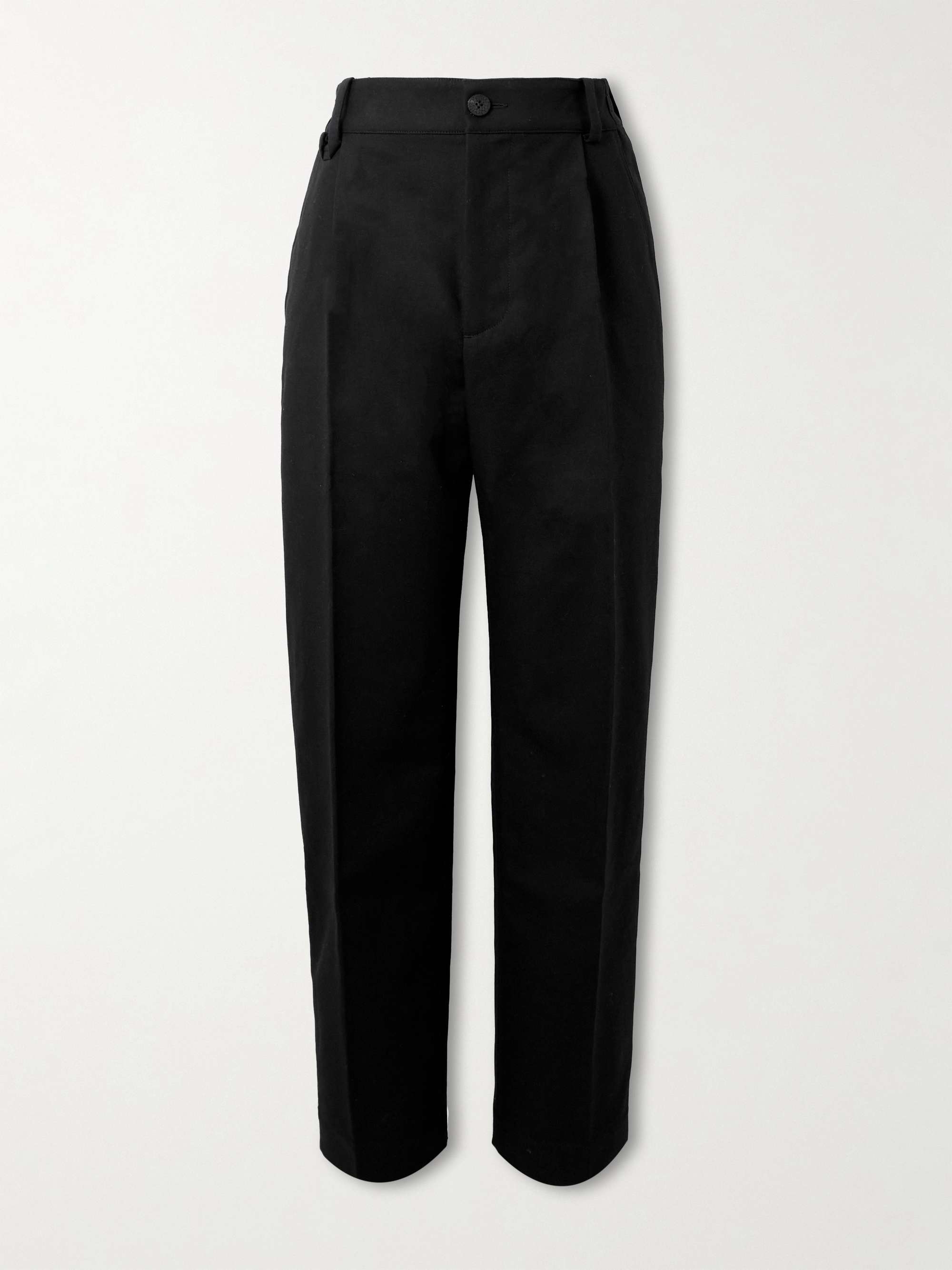 Croisière Tapered Pleated Cotton Trousers view
