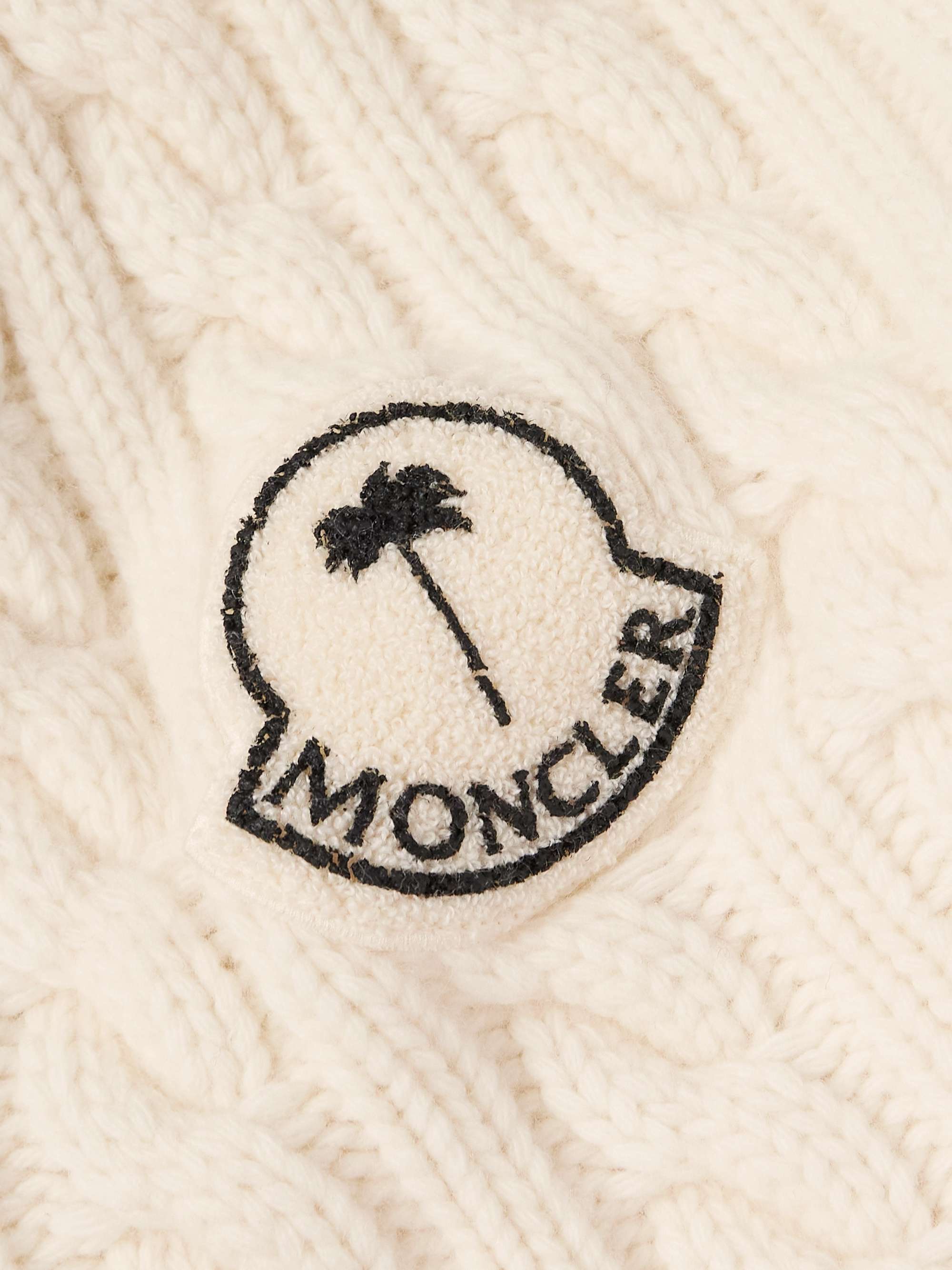 + Palm Angels Logo-Appliquéd Cable-Knit Wool Sweater Vest view