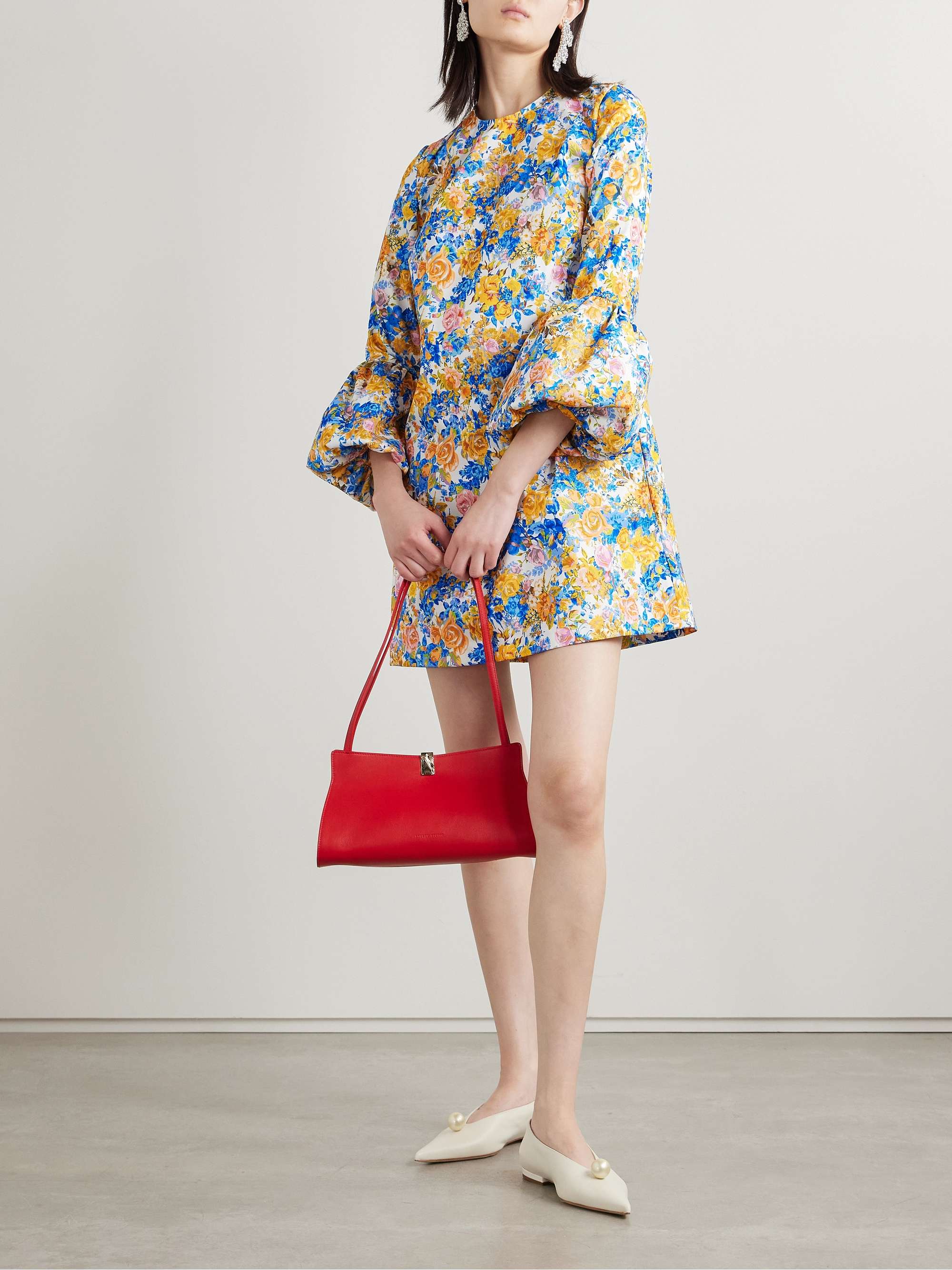 Florence floral-print twill mini dress view