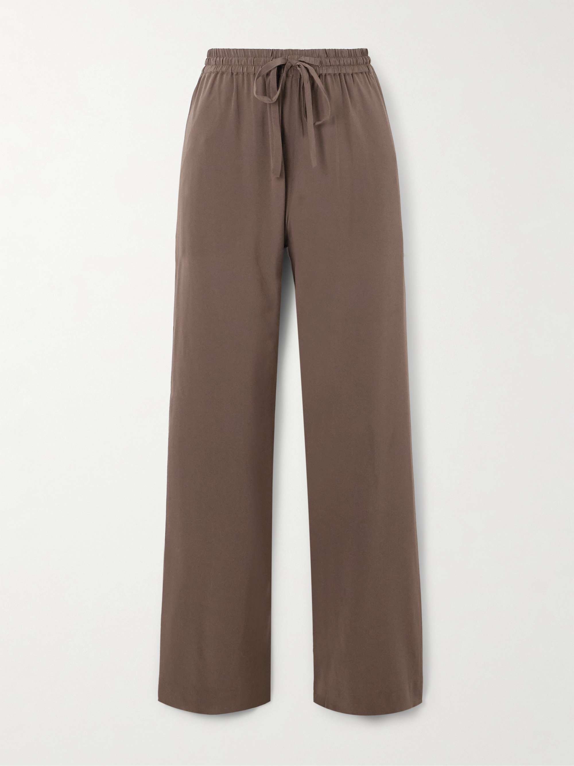 Silk crepe de chine track pants view