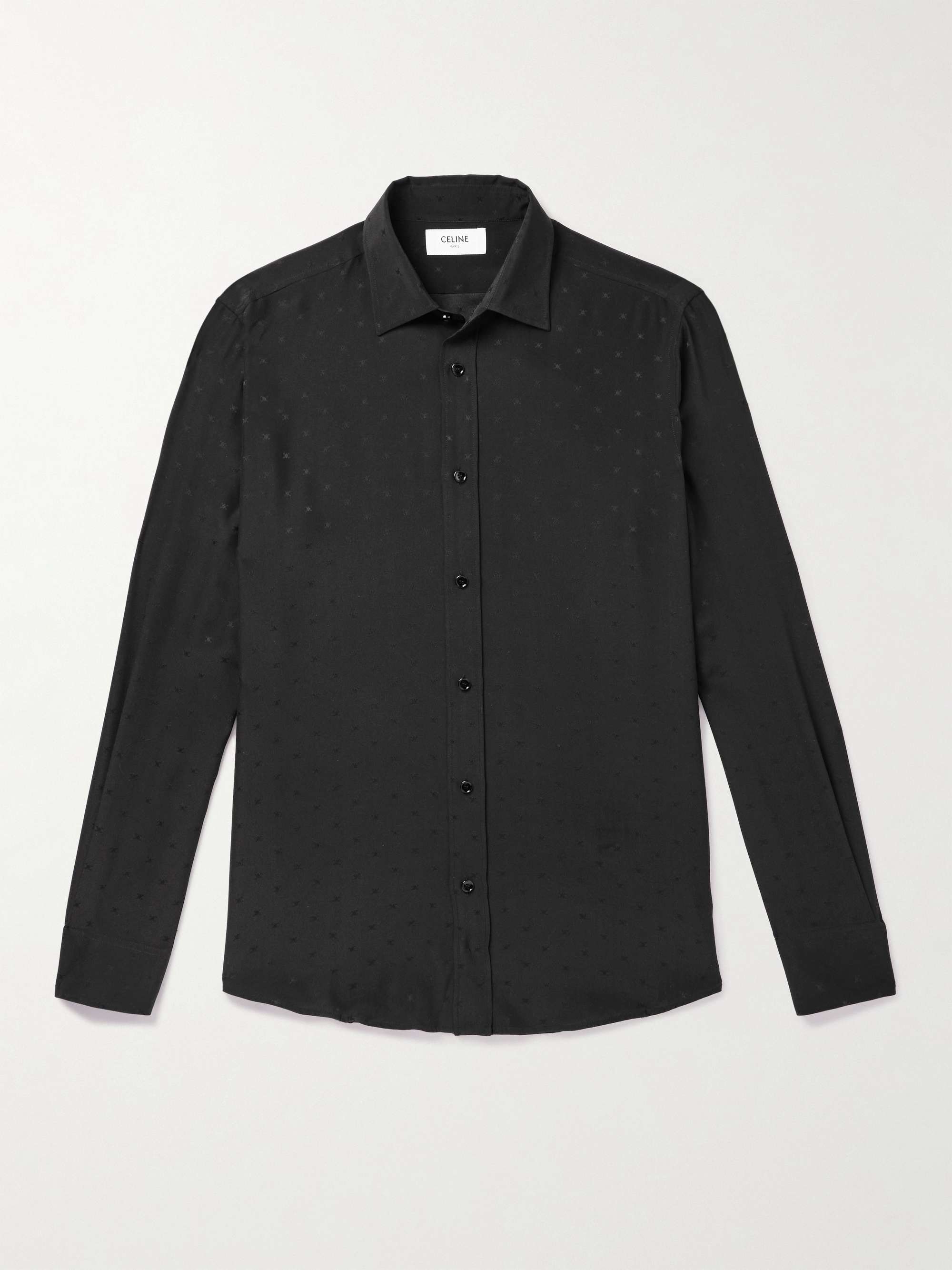 Silk-Satin Jacquard Shirt view