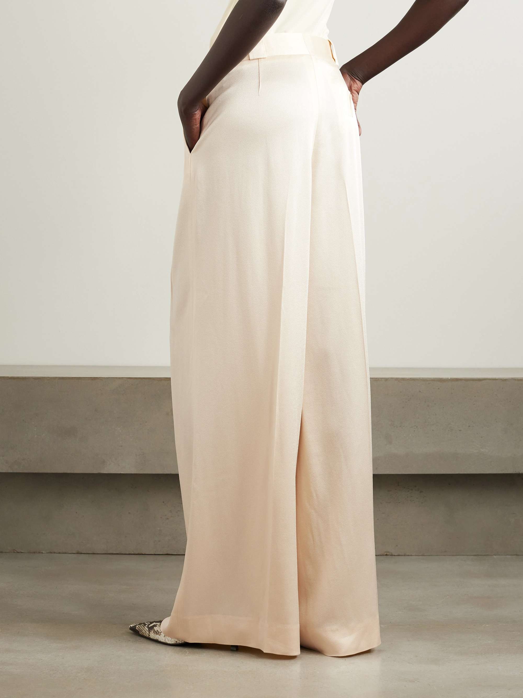 Husi satin-crepe wide-leg pants view