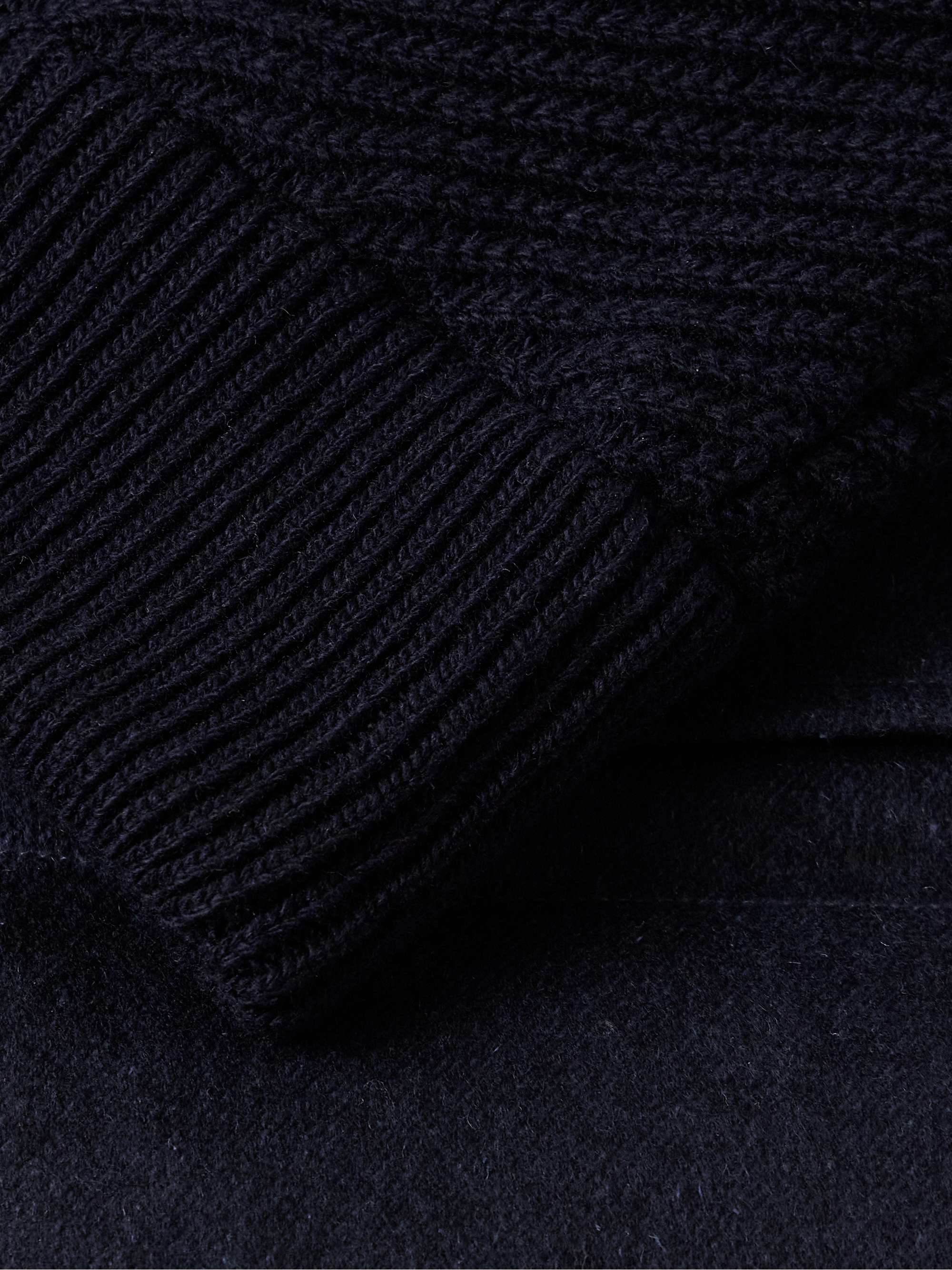 Slim-Fit Ribbed Wool and Quilted Silk and Cashmere-Blend Down Jacket view