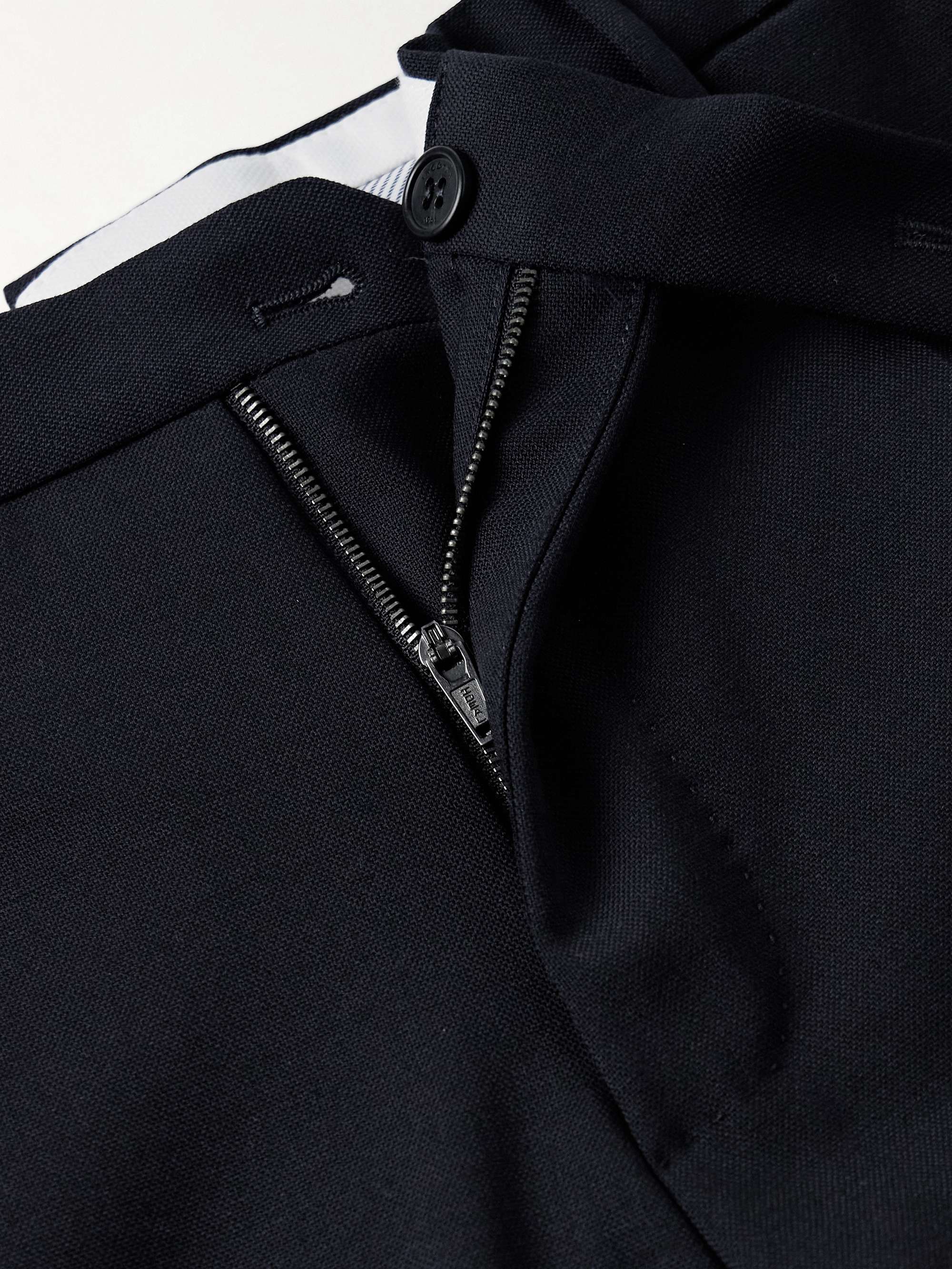 Slim-Fit Tapered Virgin Wool-Blend Trousers view