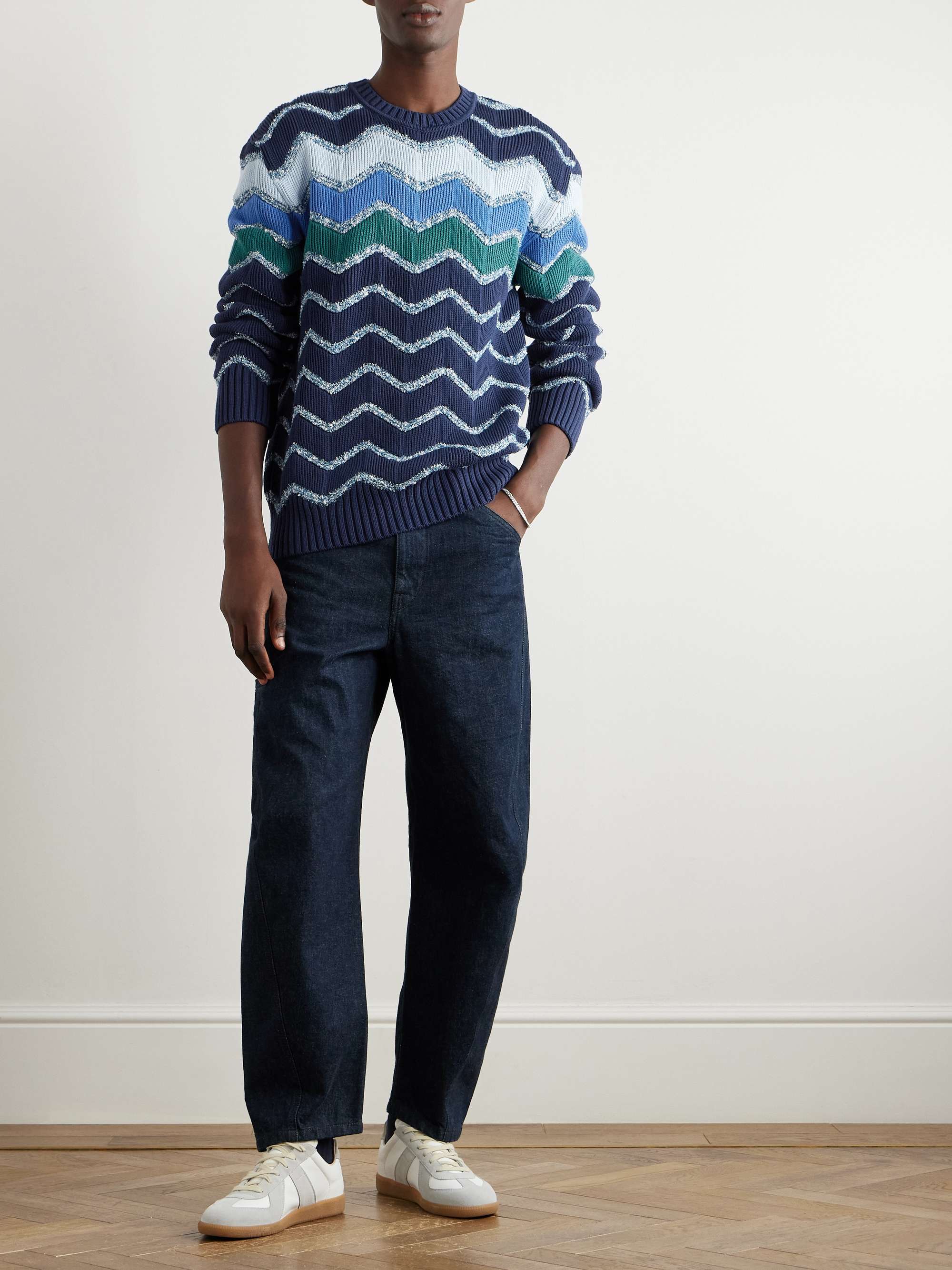 Metallic Cotton-Blend Sweater view