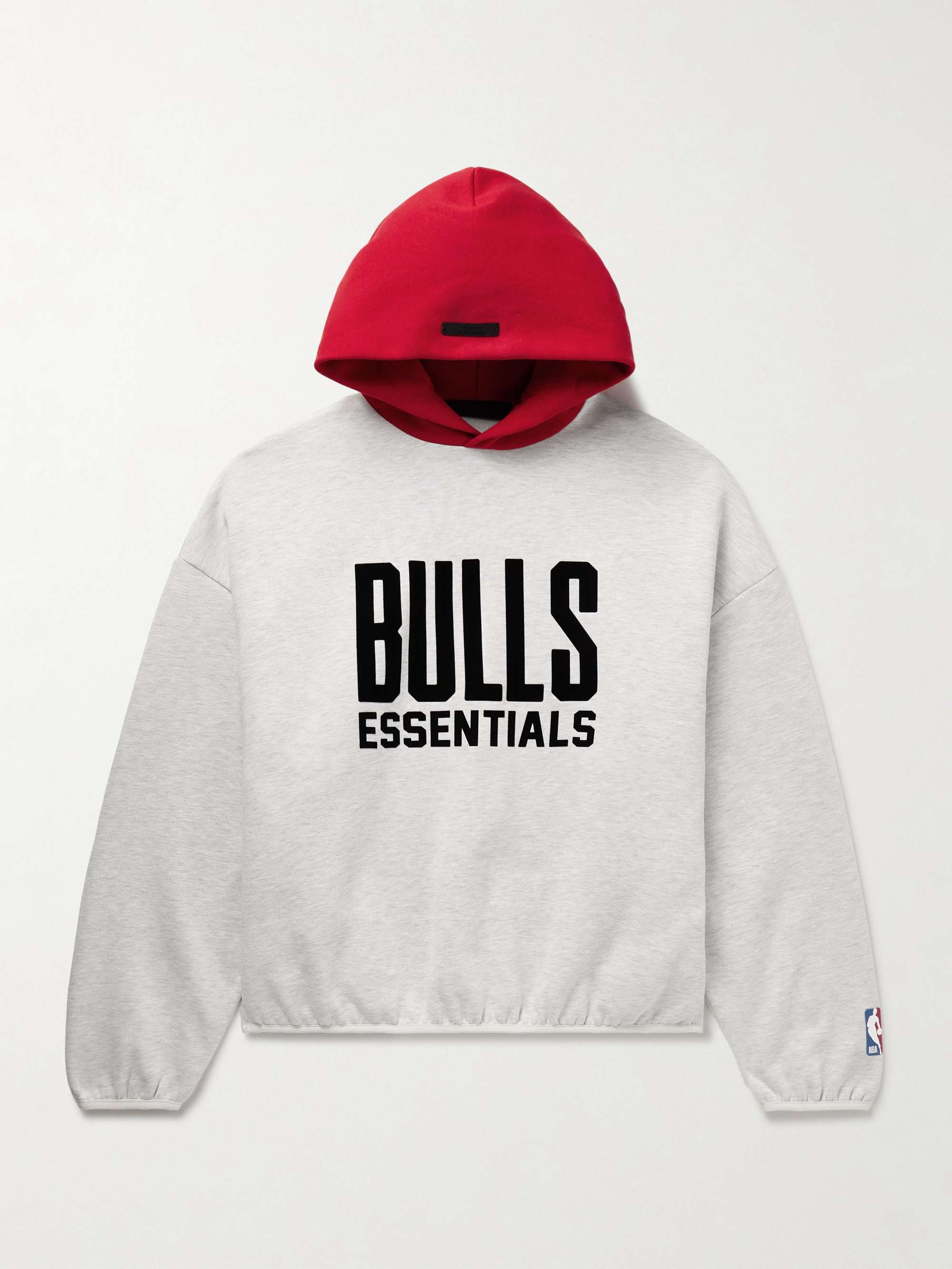 + NBA Chicago Bulls Cropped Appliquéd Cotton-Blend Jersey Hoodie view