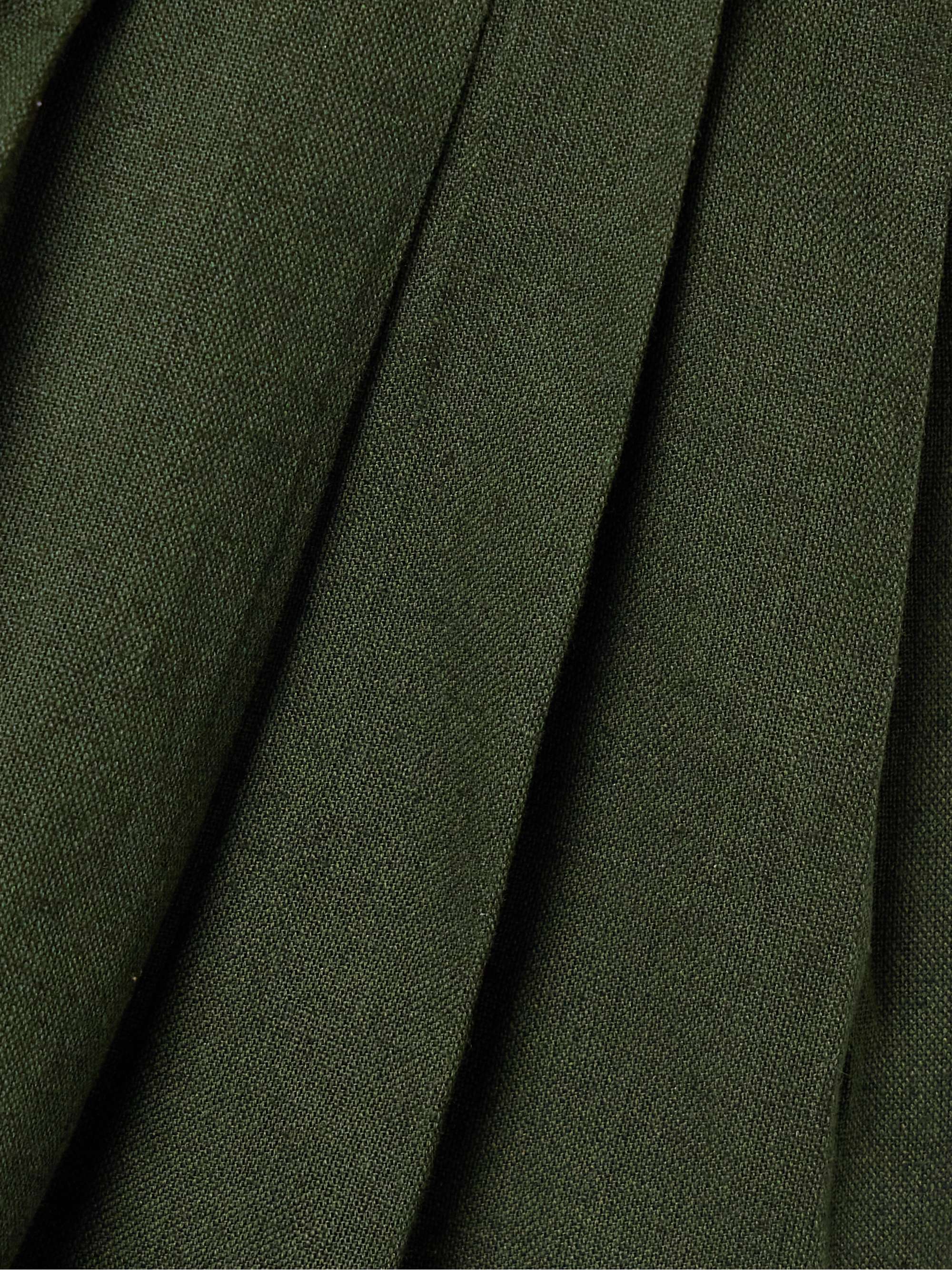 Shai belted pleated cotton and linen-blend shorts view