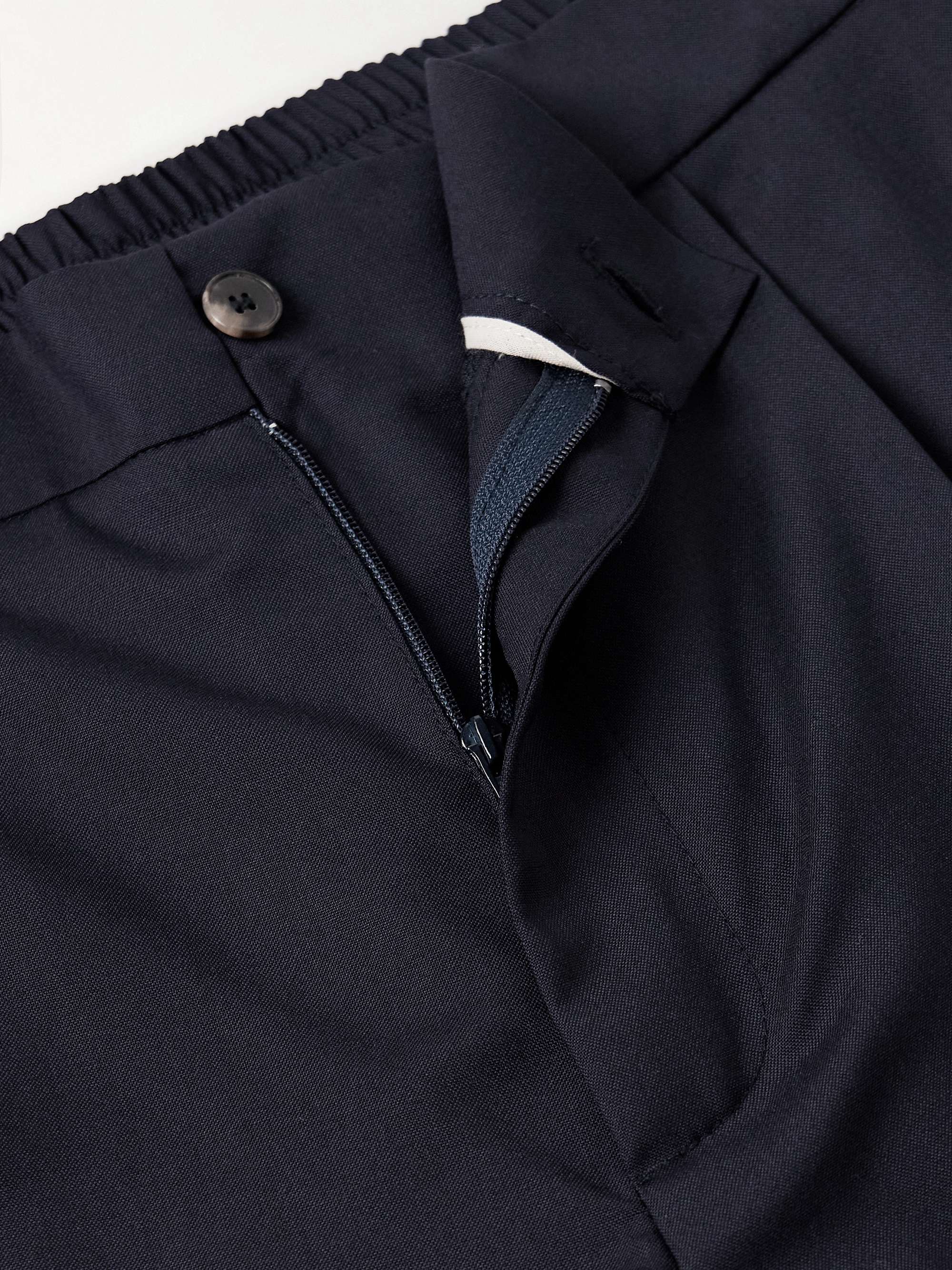 Easy Straight-Leg Pleated Wool Trousers view