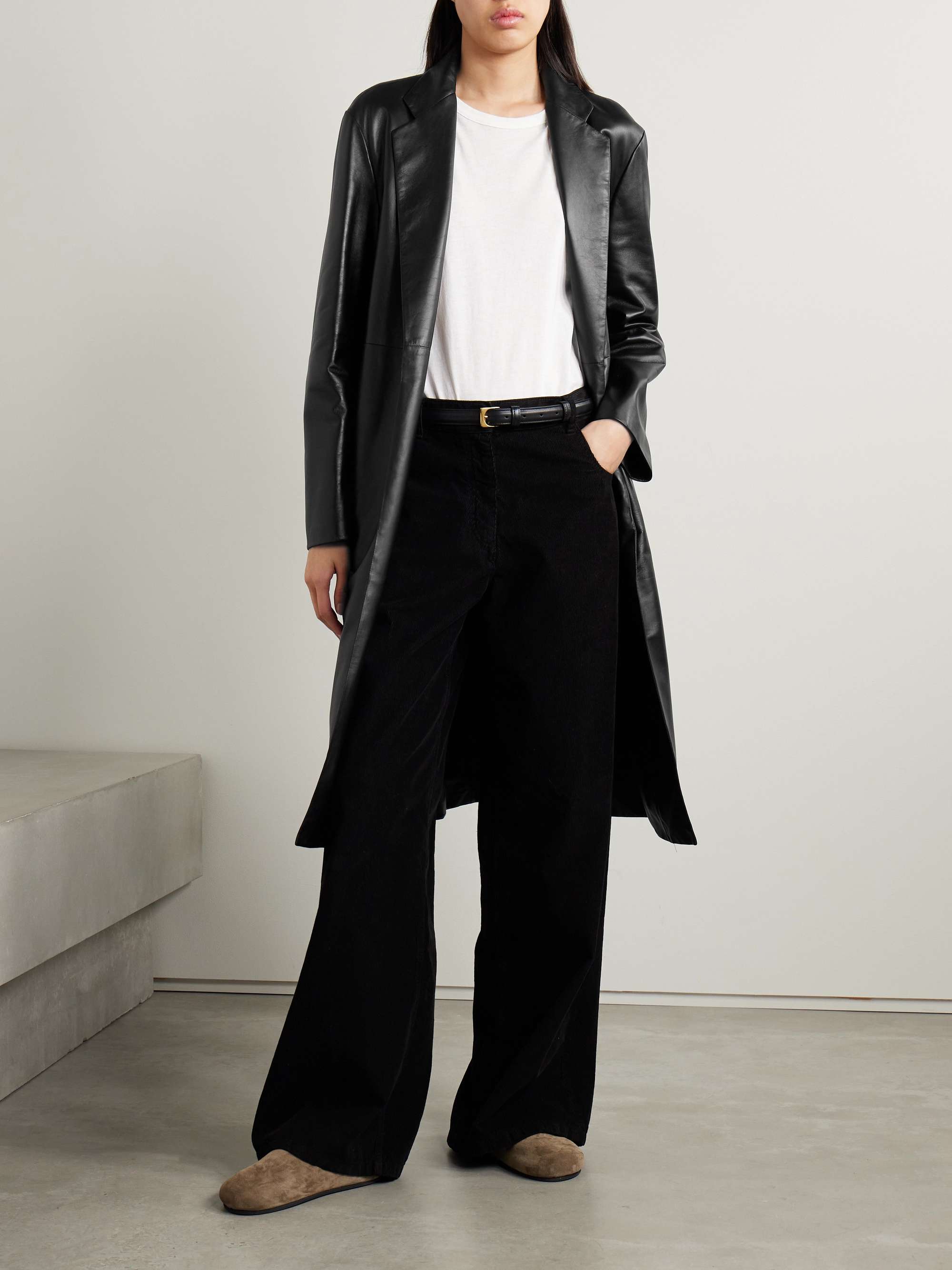 Babil leather trench coat view