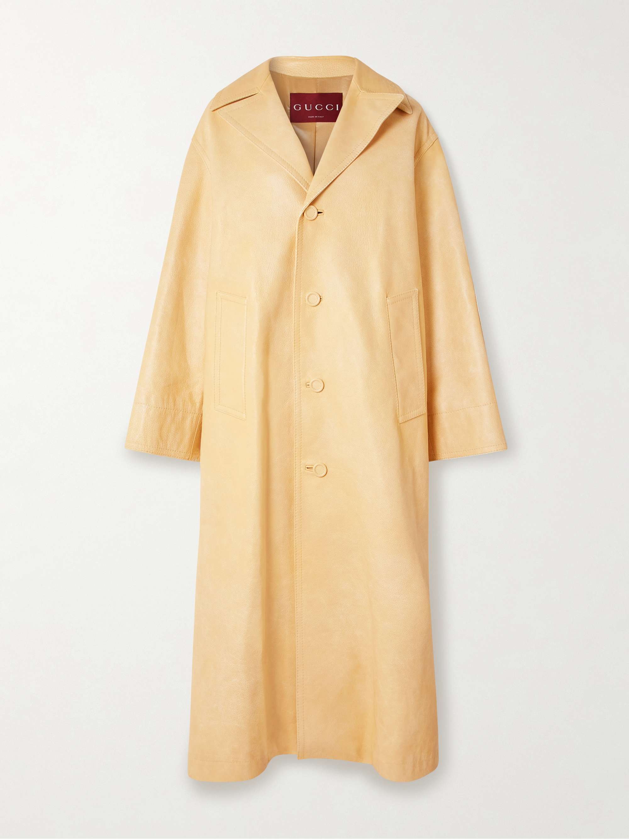 Textured-leather coat view