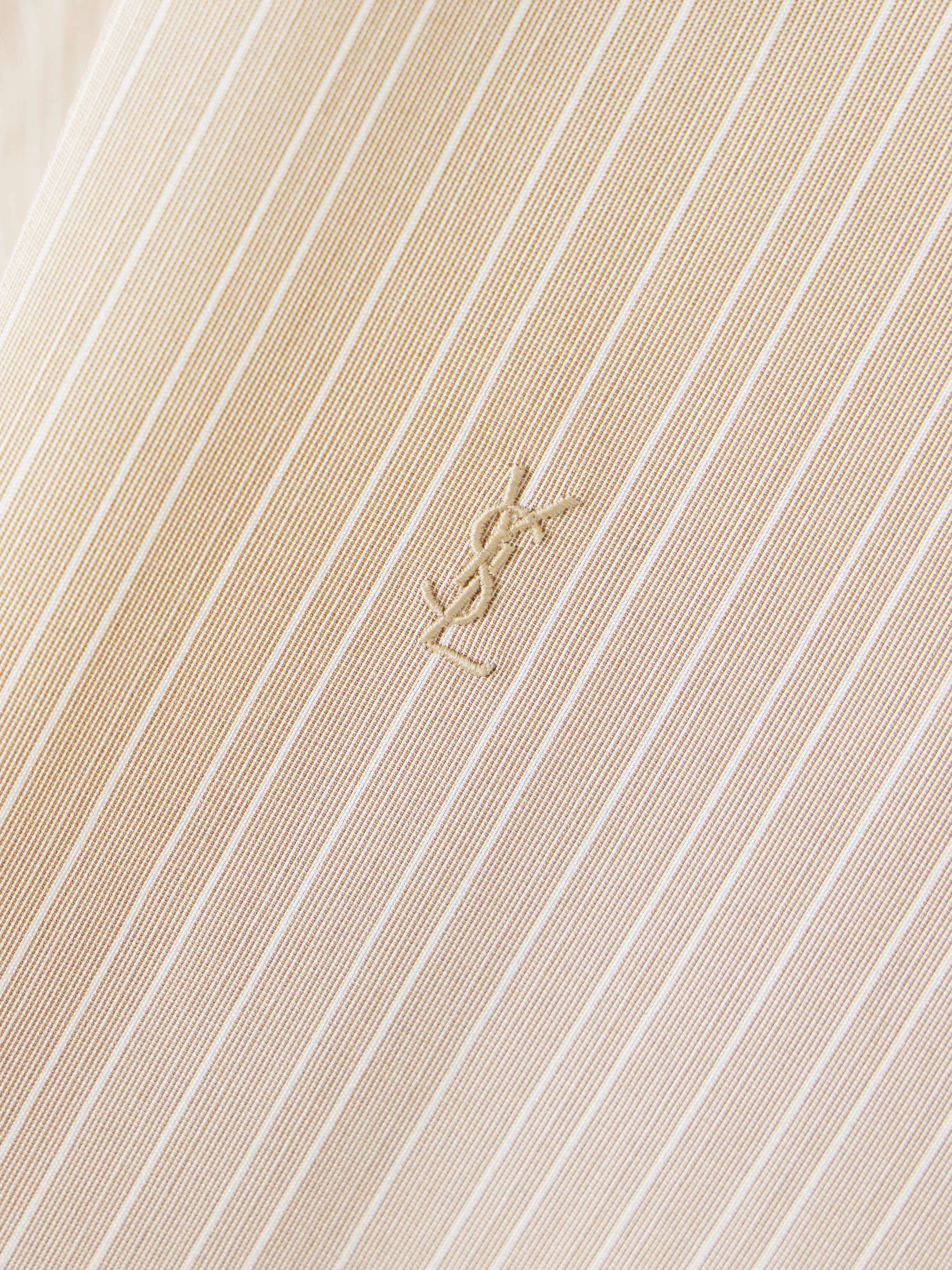 Embroidered striped silk shirt view