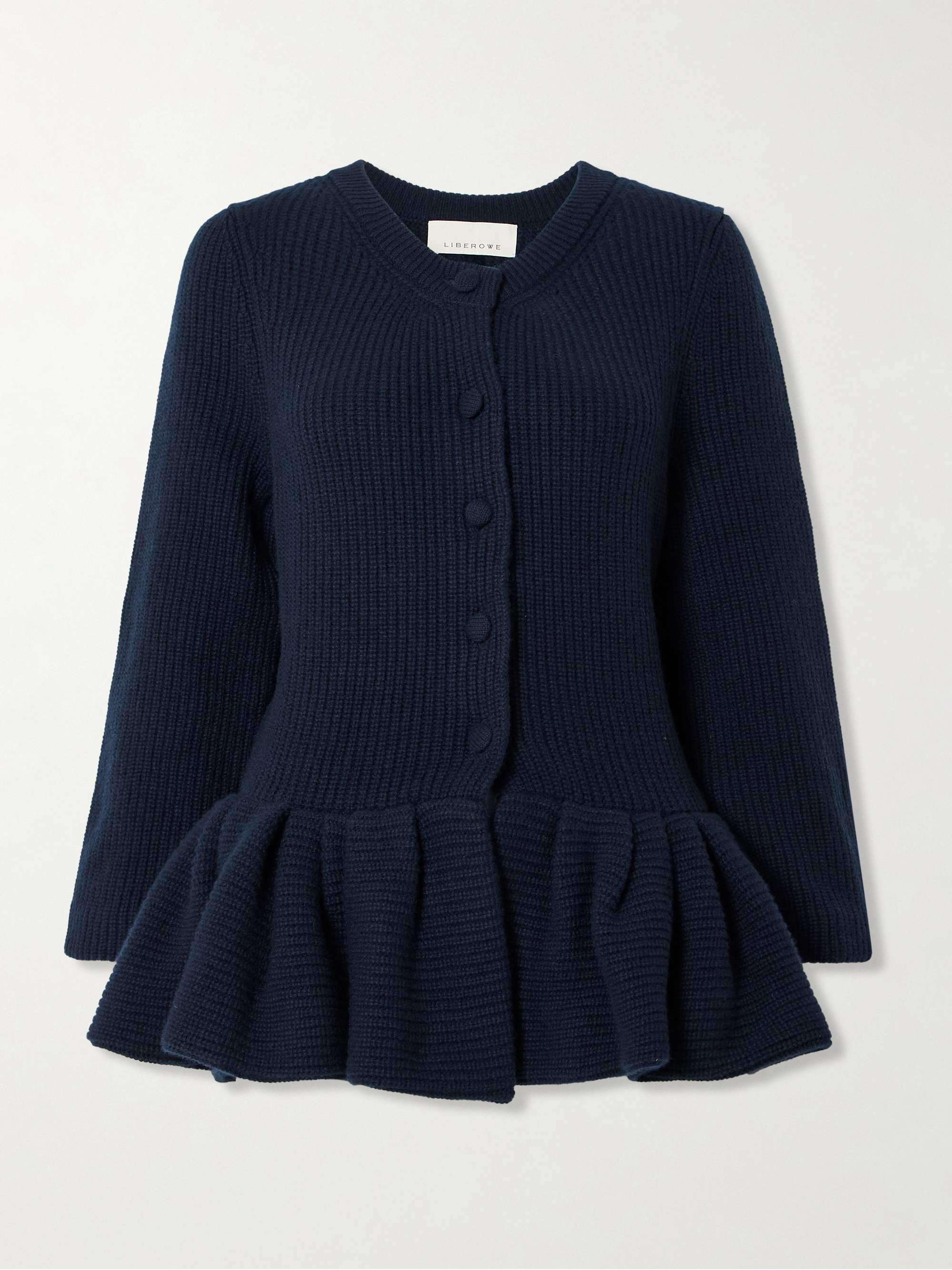 + The Vanguard cashmere peplum cardigan view