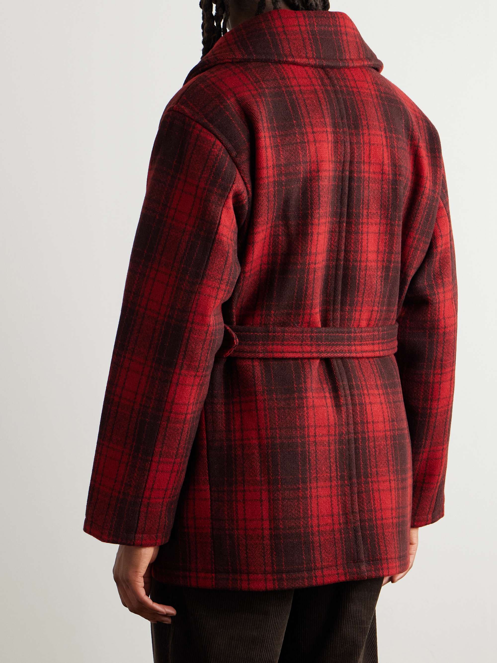 Polo Country Shawl-Collar Belted Checked Cotton Jacket view