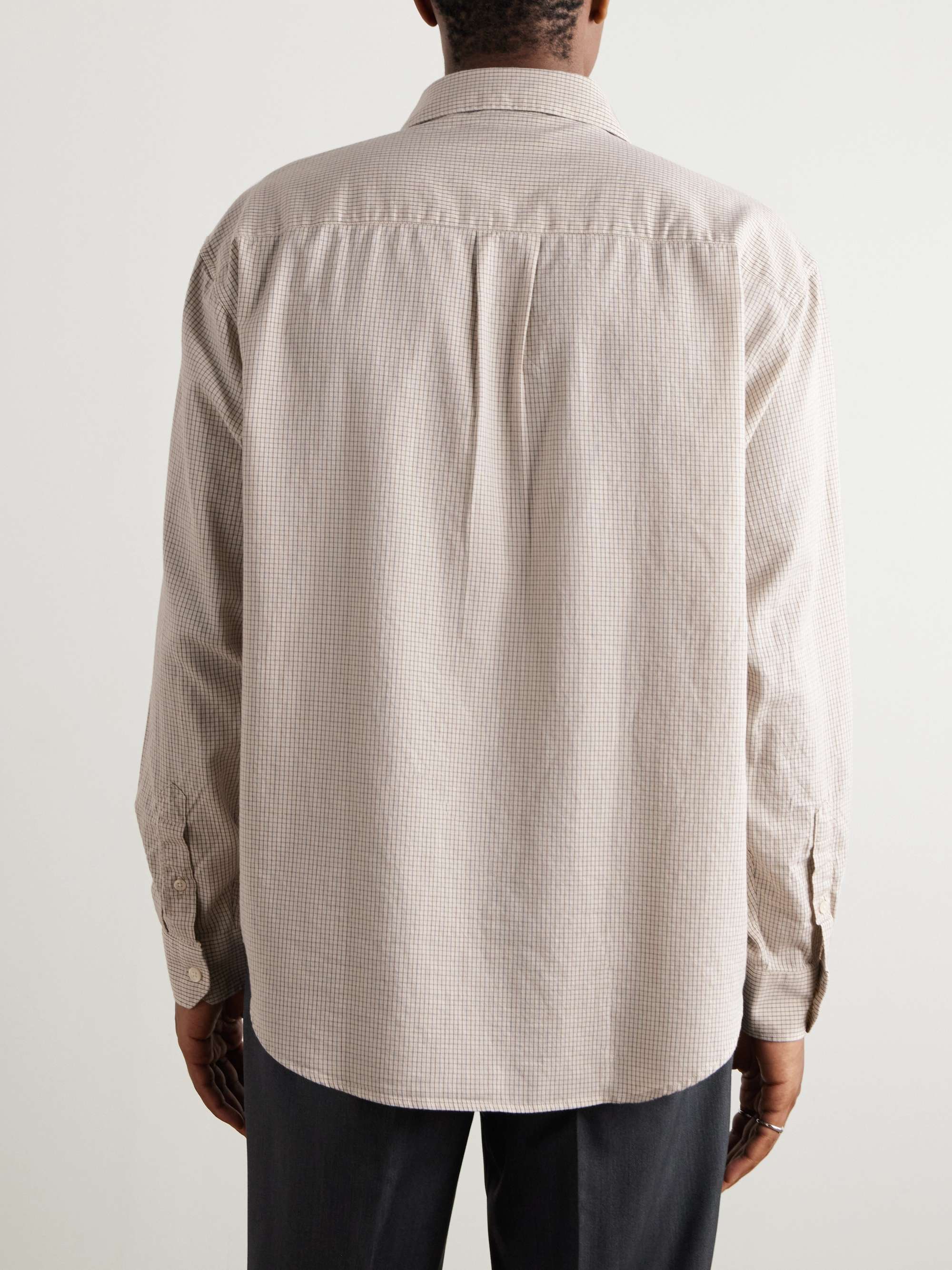 Executive Checked Cotton and Wool-Blend Shirt view