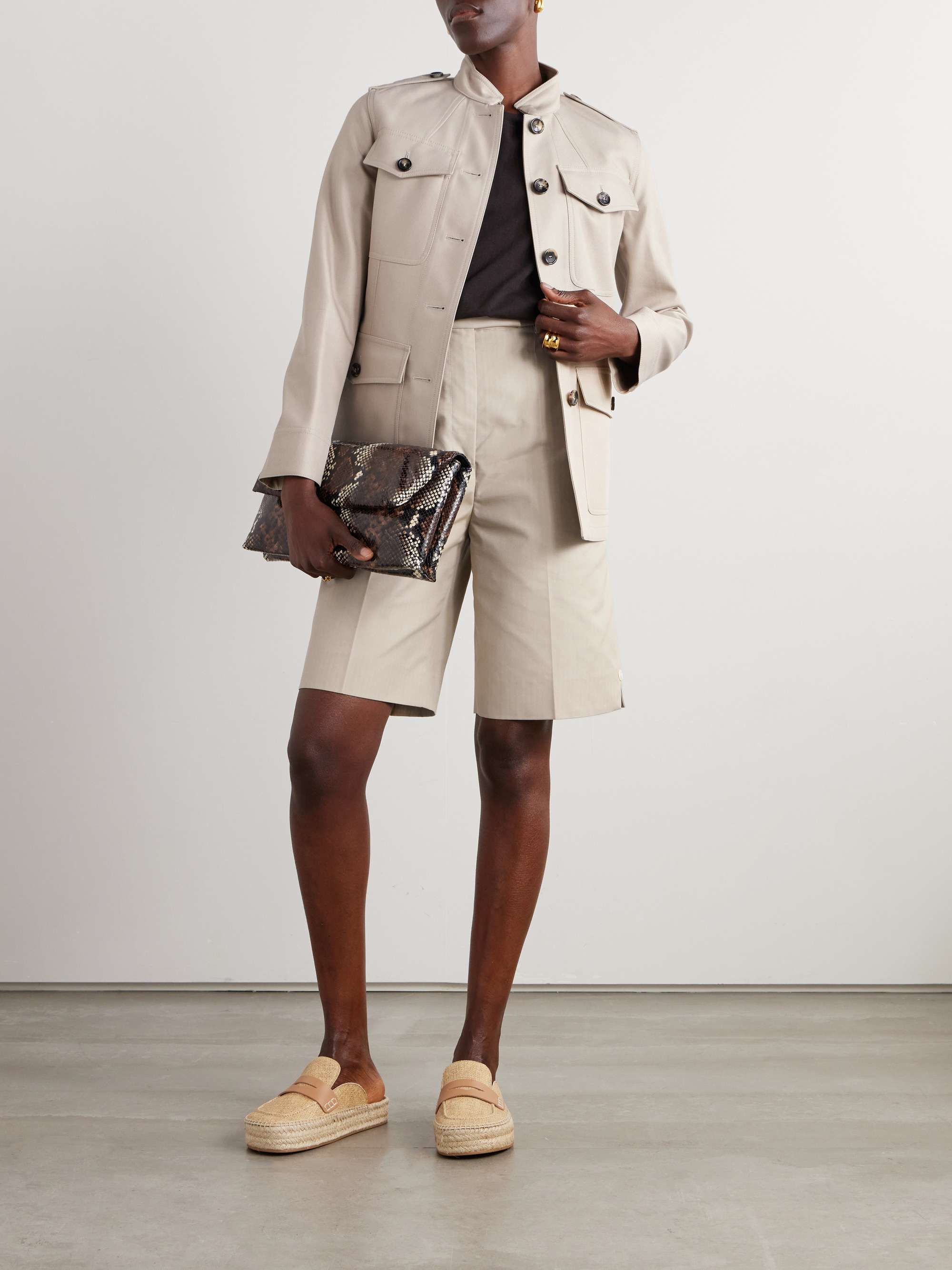 Ashley cotton and silk-blend twill jacket view