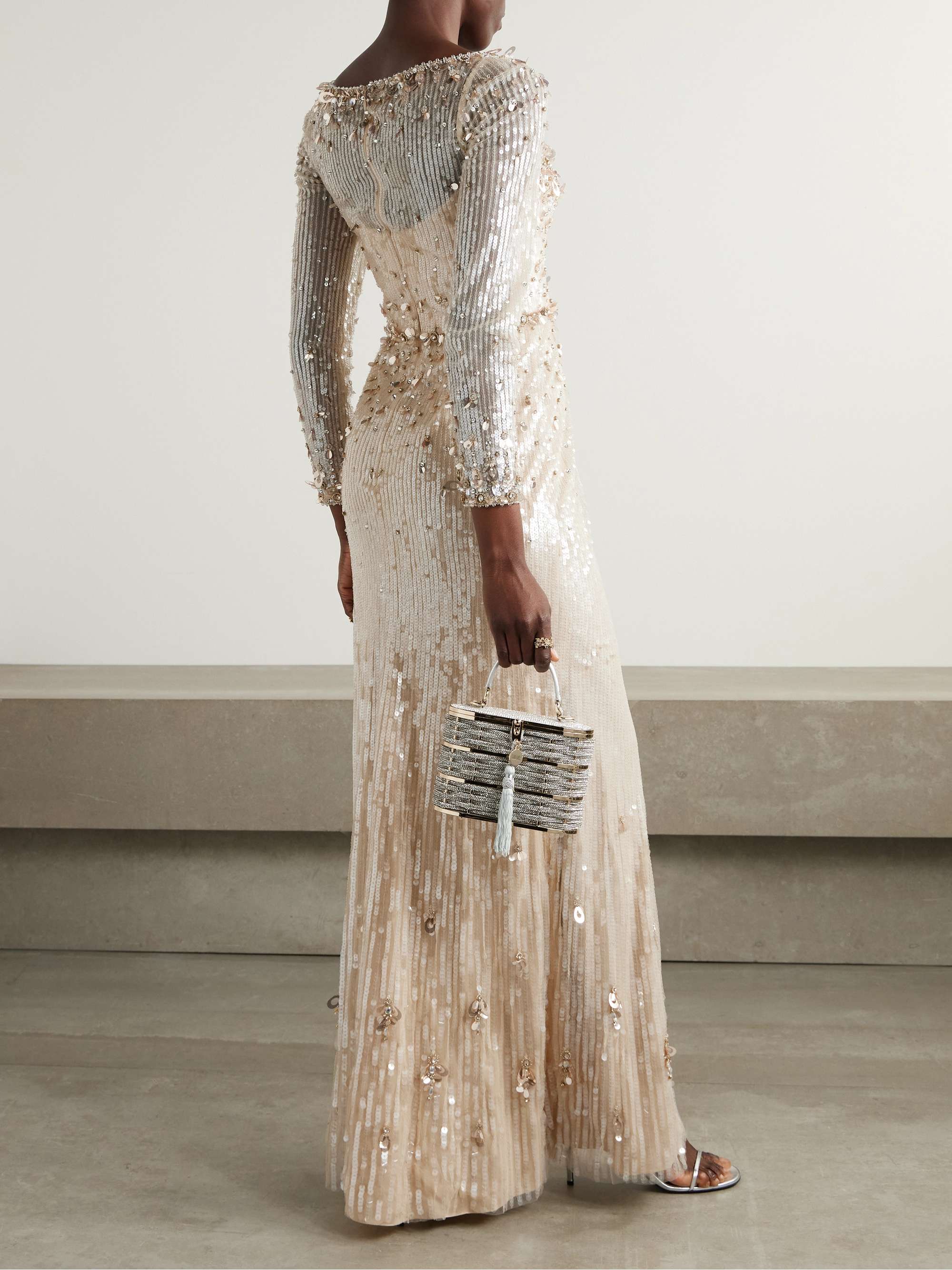 Kestra embellished sequined tulle gown view