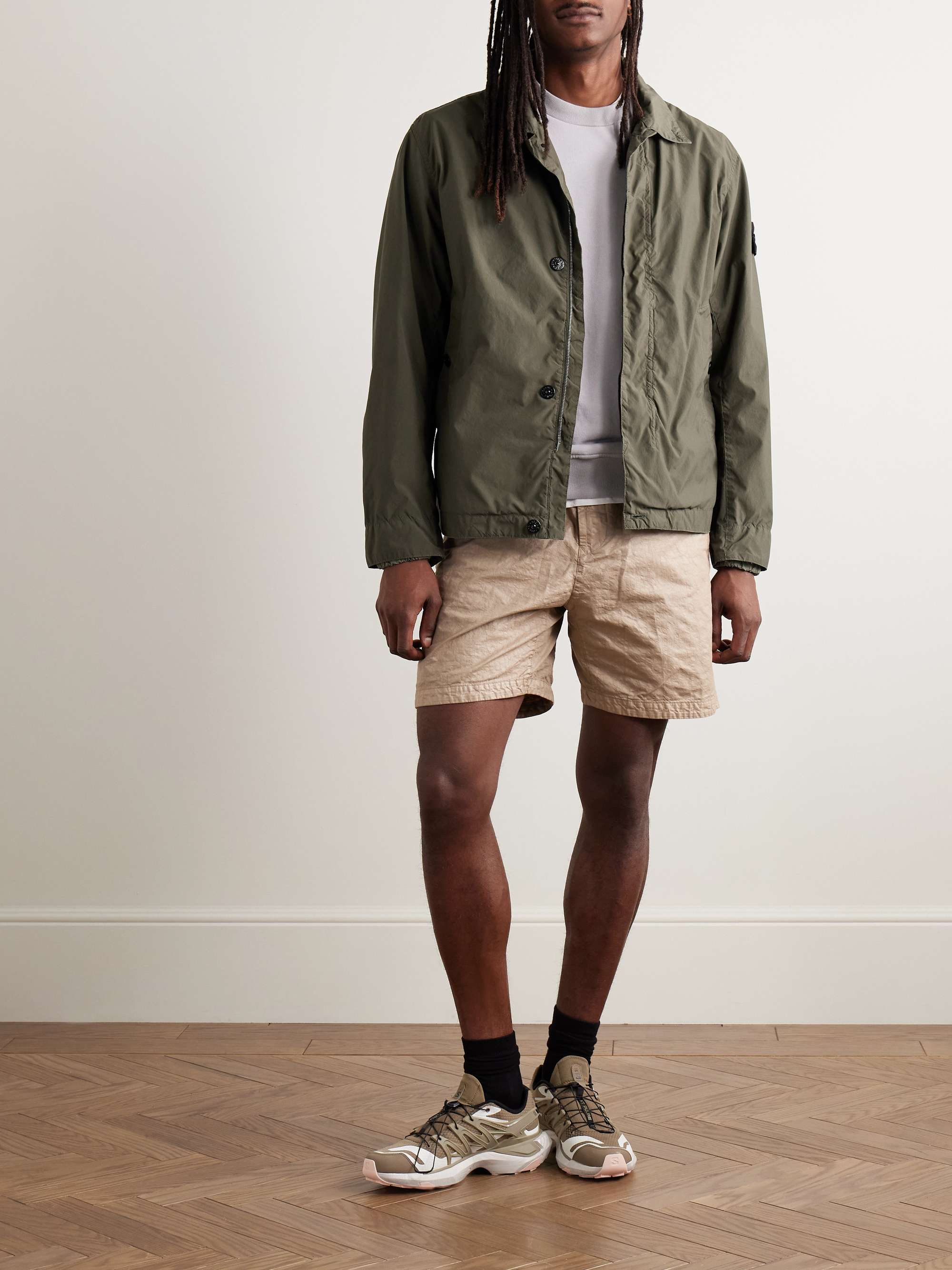 Logo-Appliquéd Garment-Dyed Shell Jacket view