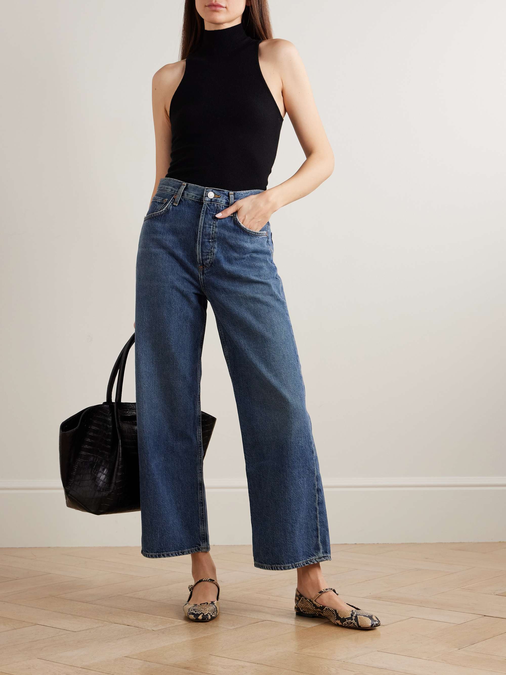 Ren high-rise wide-leg recycled jeans view