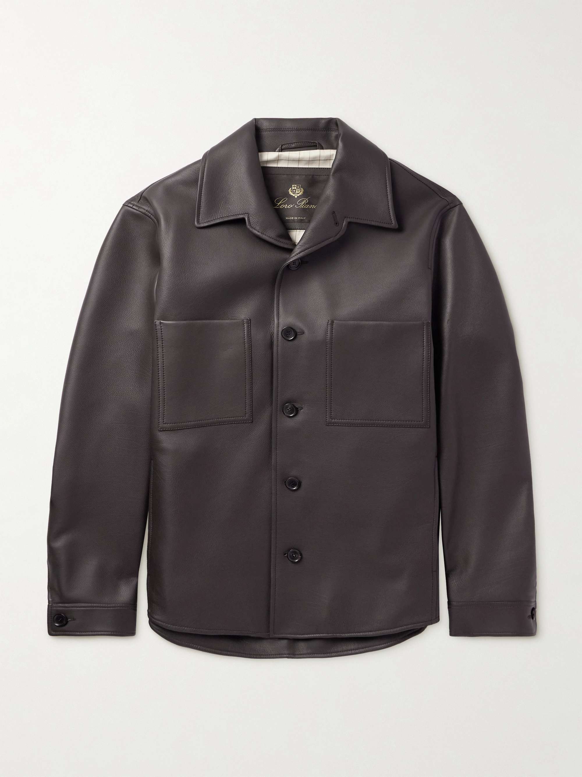 Evandro Full Grain Leather Overshirt view