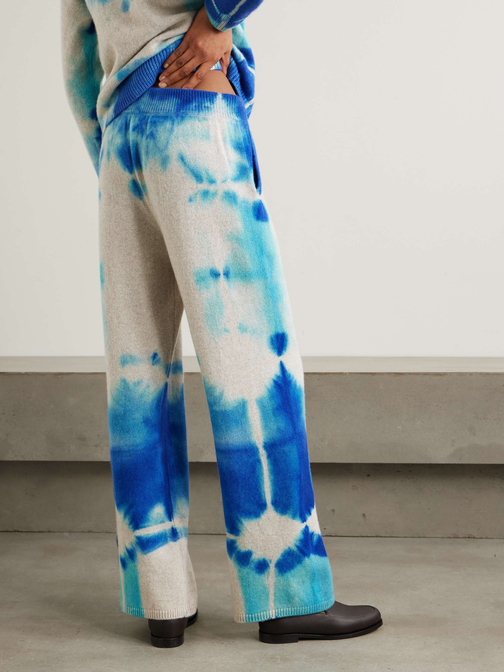 Rorschach tie-dyed cashmere straight-leg pants view