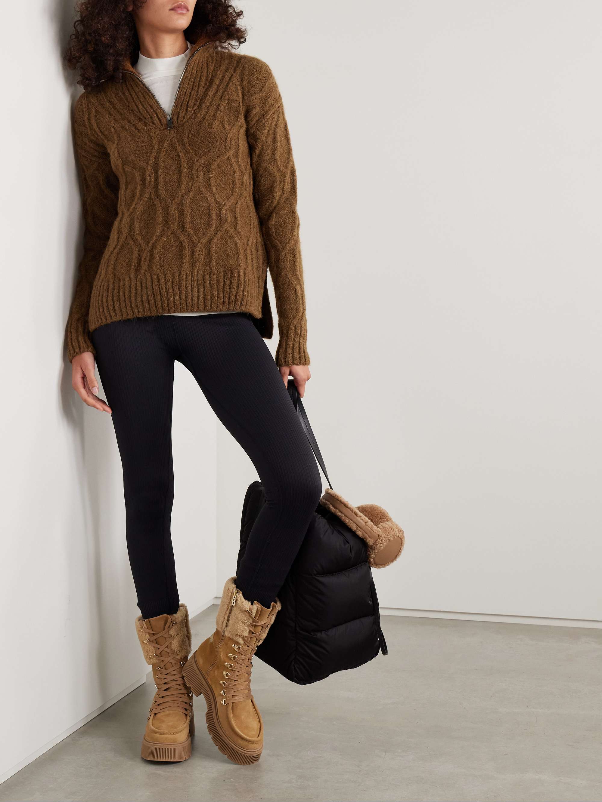 Troyer cable-knit wool-blend sweater view