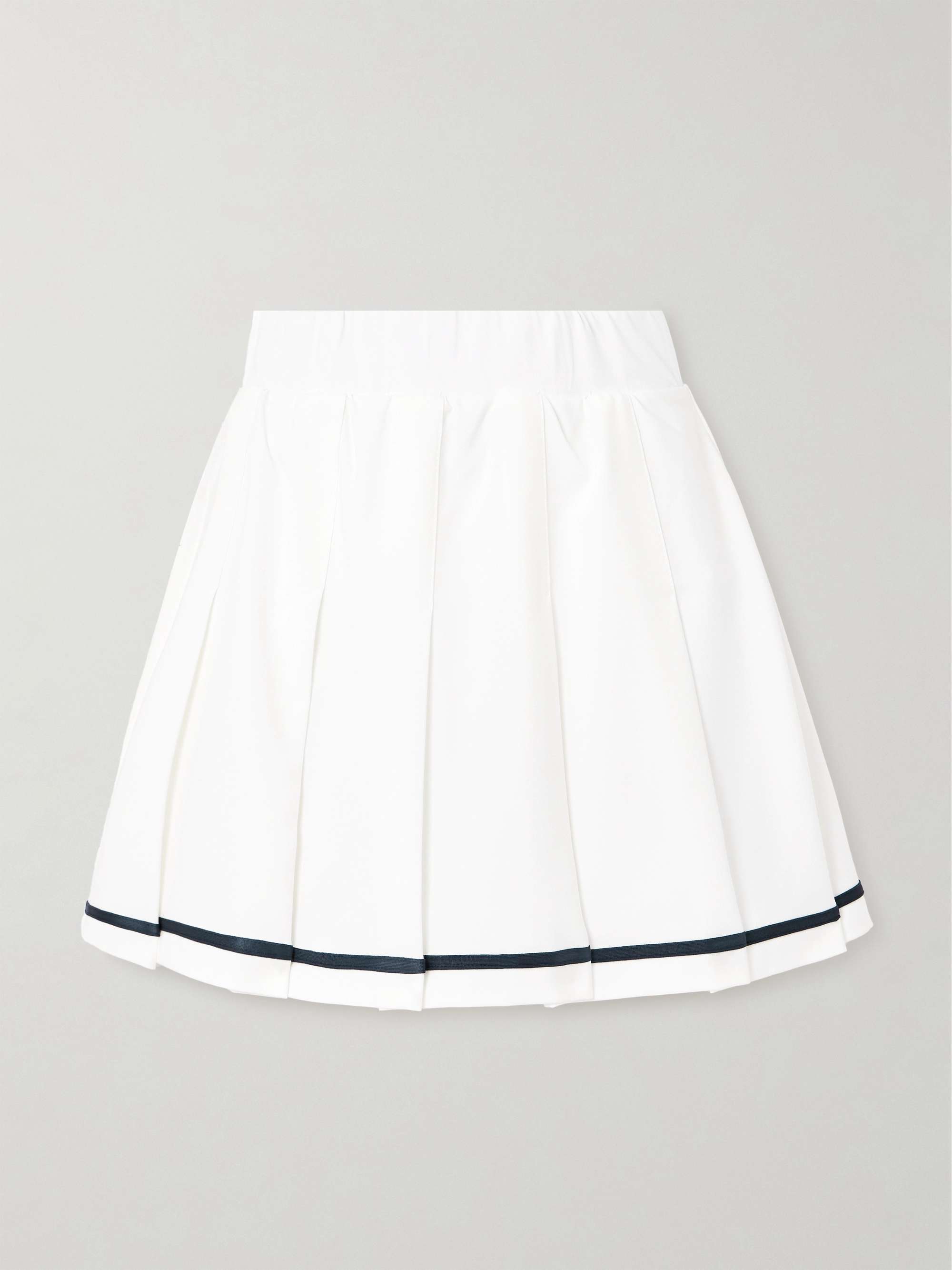 Clarendon striped pleated stretch-twill mini skirt view
