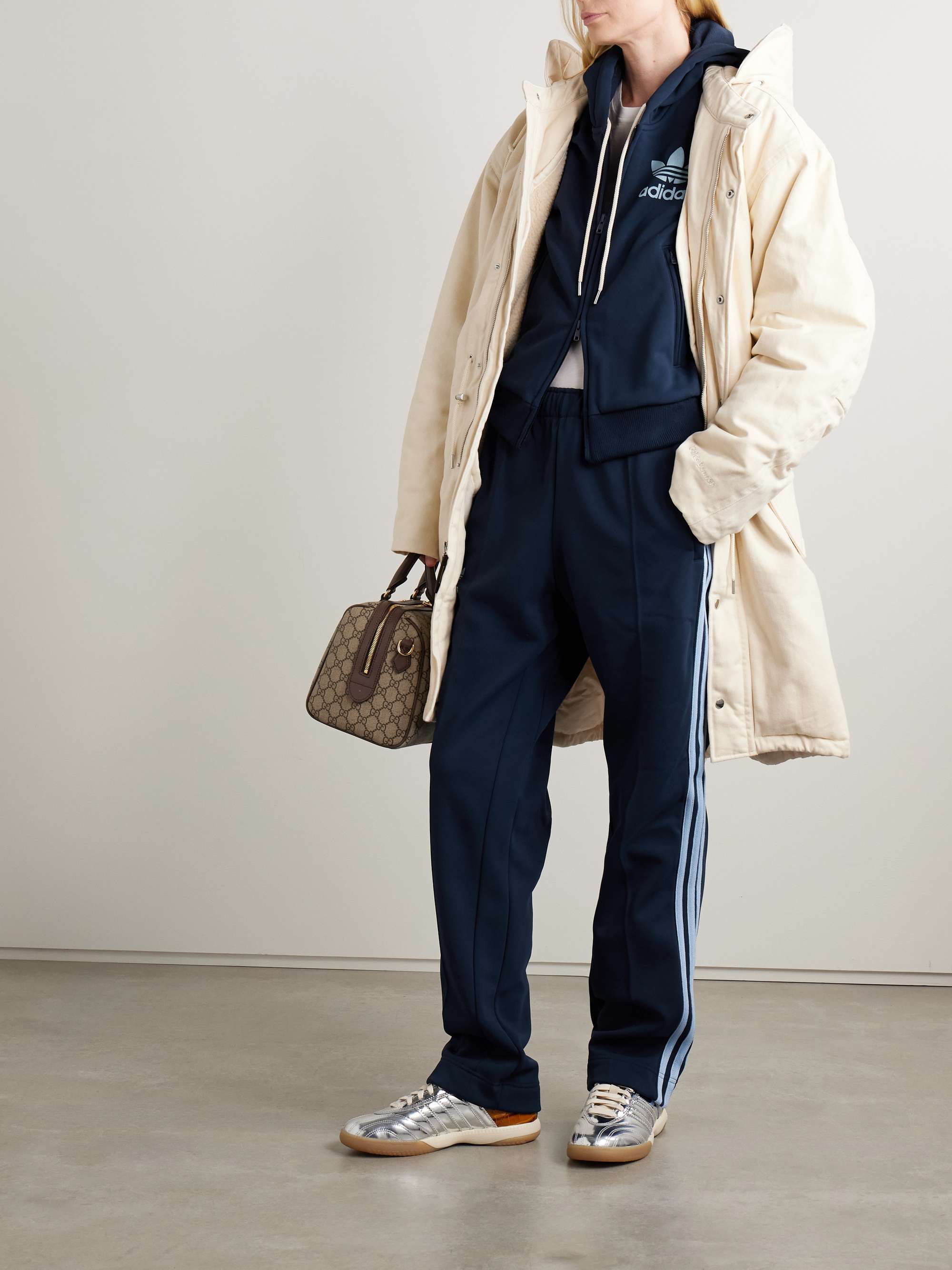 + Wales Bonner hooded recycled-jersey track jacket view