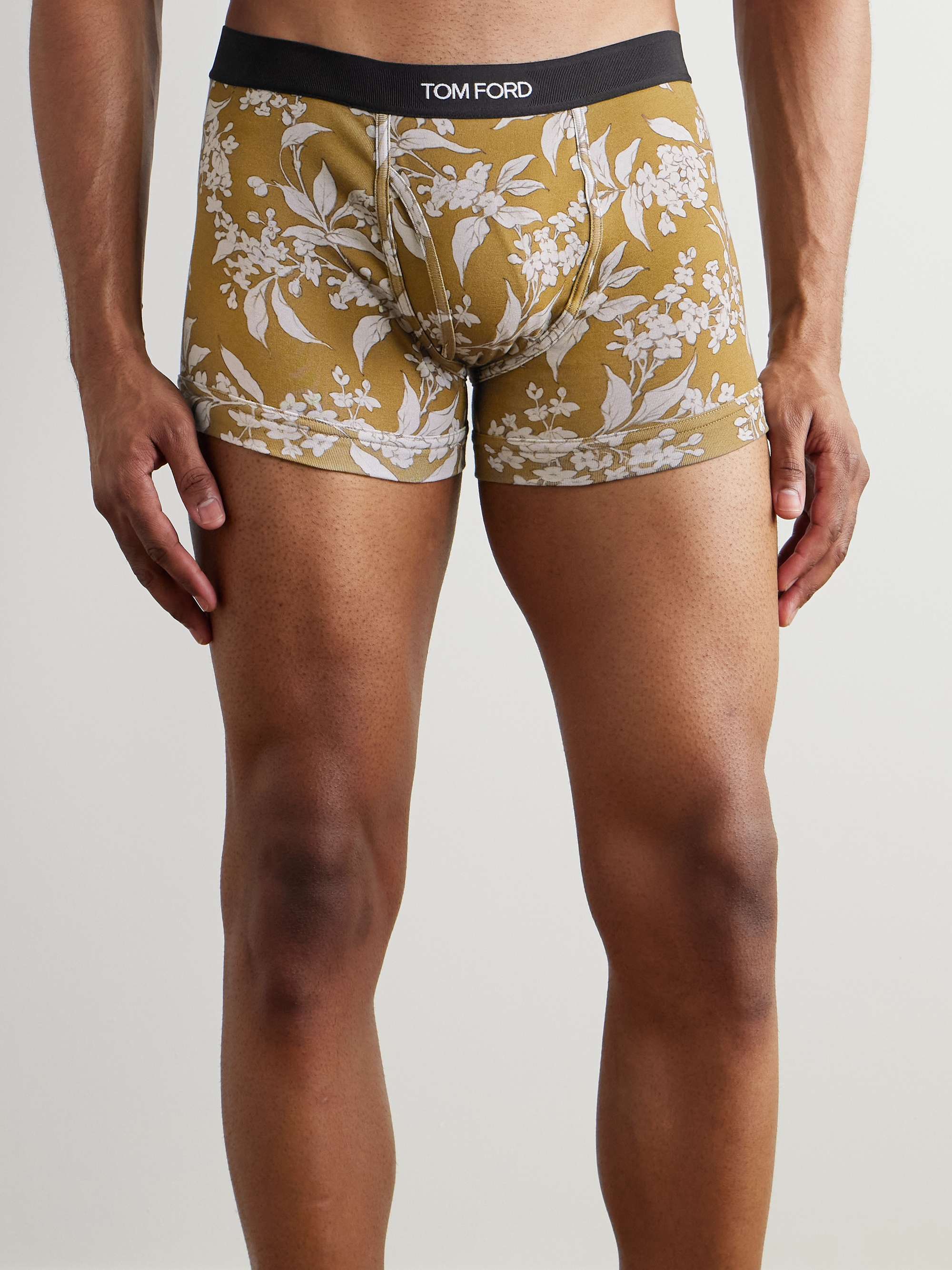 Floral-Print Stretch-Cotton Boxer Briefs view