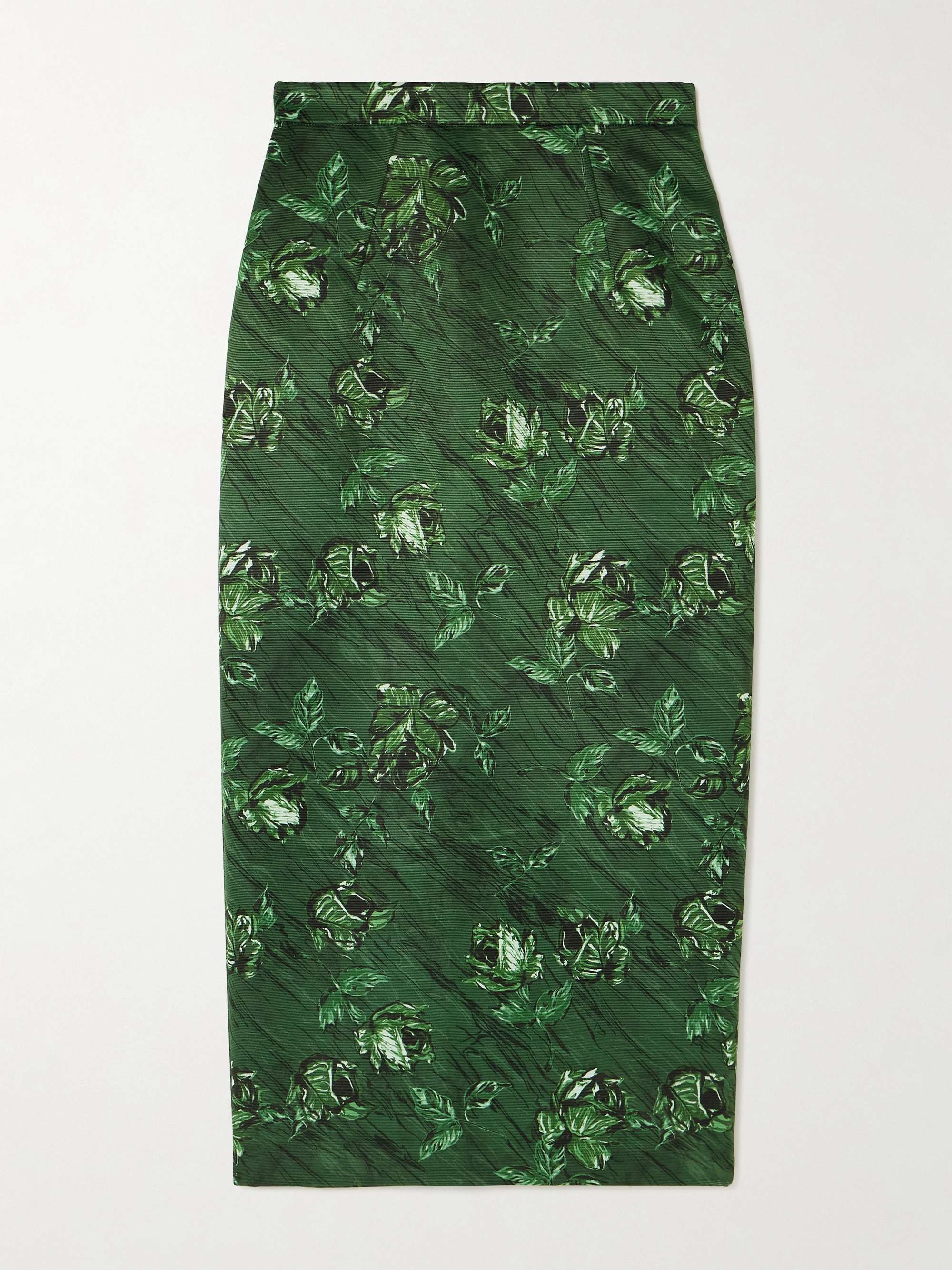 Lorelei floral-print faille midi skirt view